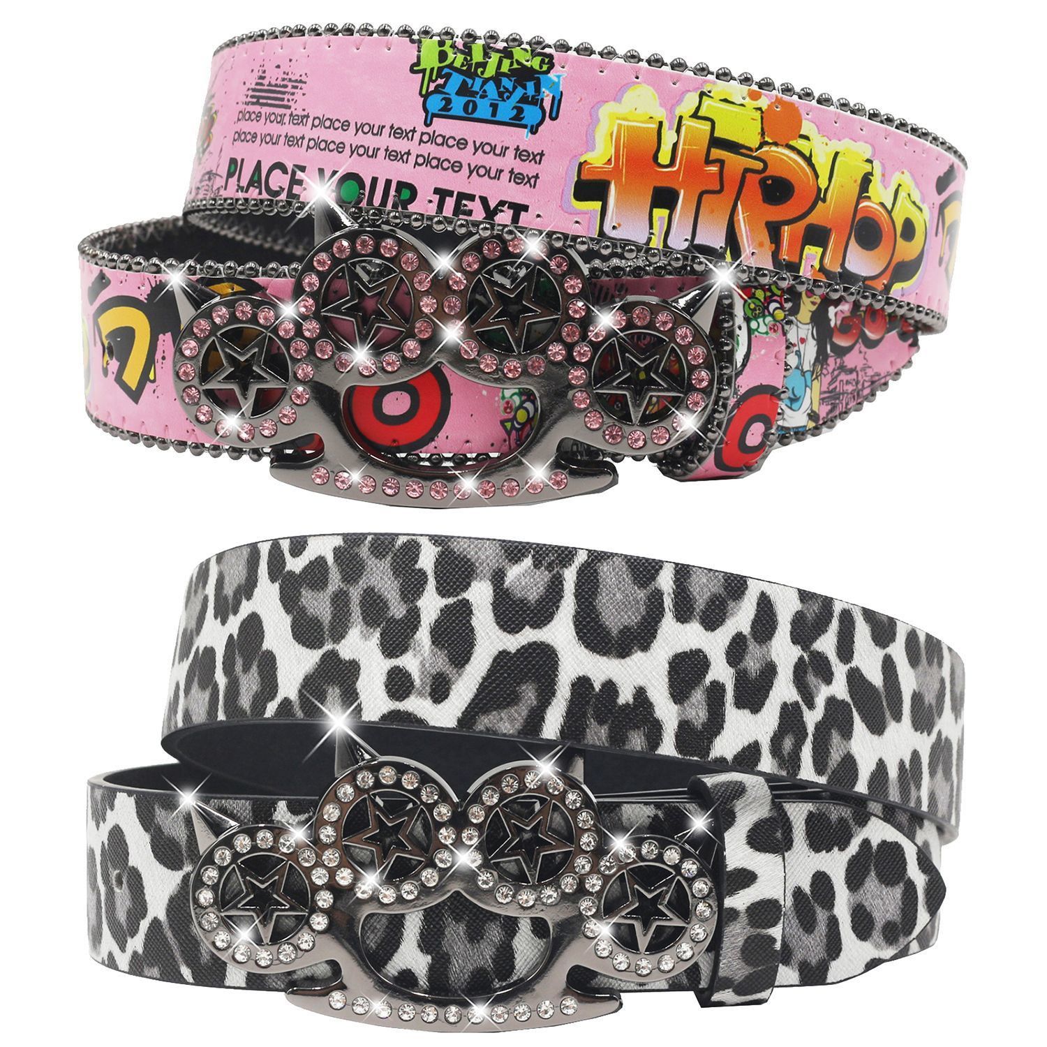 Designer Hip-hop Vintage Belt Riveted Belts Menswear Accessories Size ONE SIZE - 2 Thumbnail