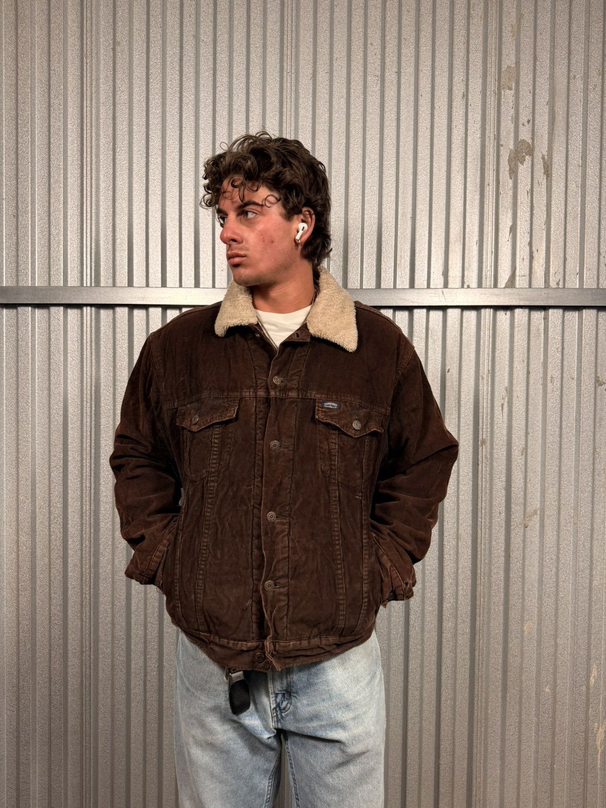 Levi's 90s Vintage Levis Mocha Distressed corduroy Cowboy Jacket Size US L / EU 52-54 / 3 - 3 Thumbnail