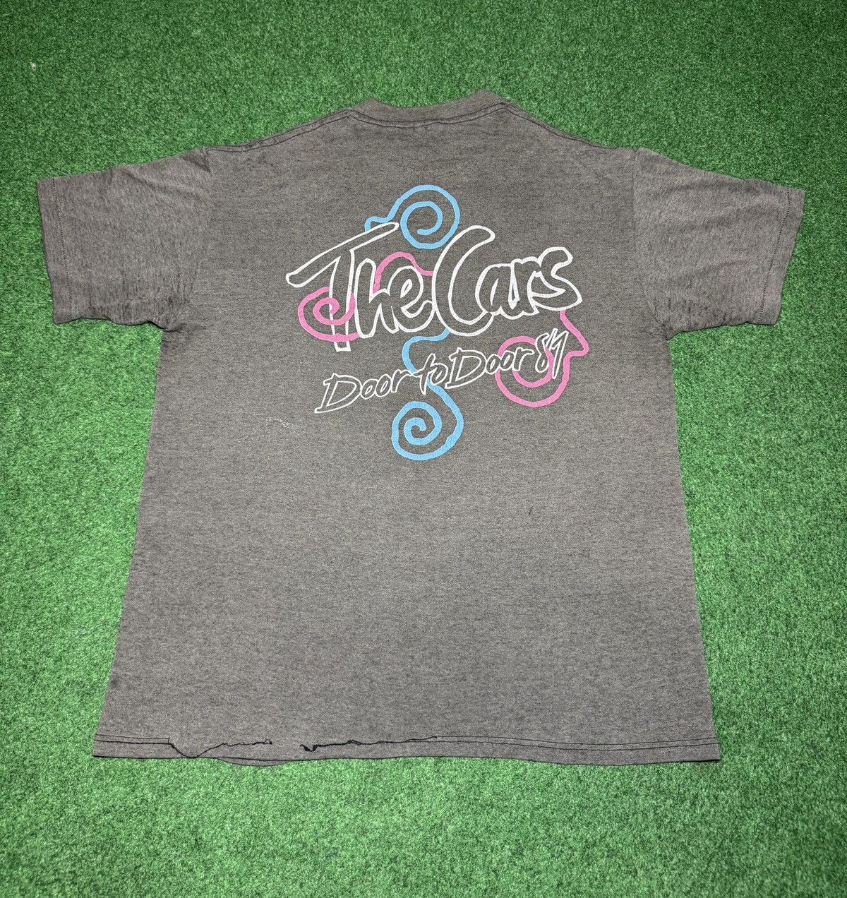 Band Tees Vintage 80s The Cars RARE Concert Black Faded T Shirt Size US M / EU 48-50 / 2 - 3 Thumbnail