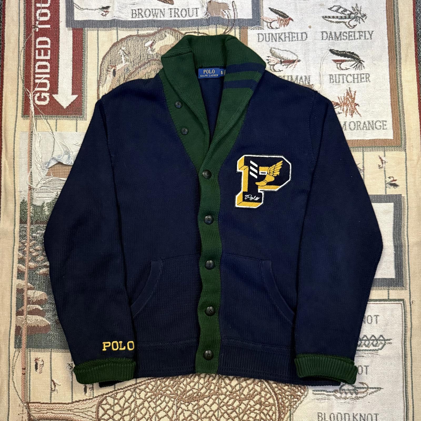 Polo Ralph Lauren Polo Ralph Lauren Winged Foot Varsity Letter Cardigan Size US XL / EU 56 / 4 - 1 Thumbnail
