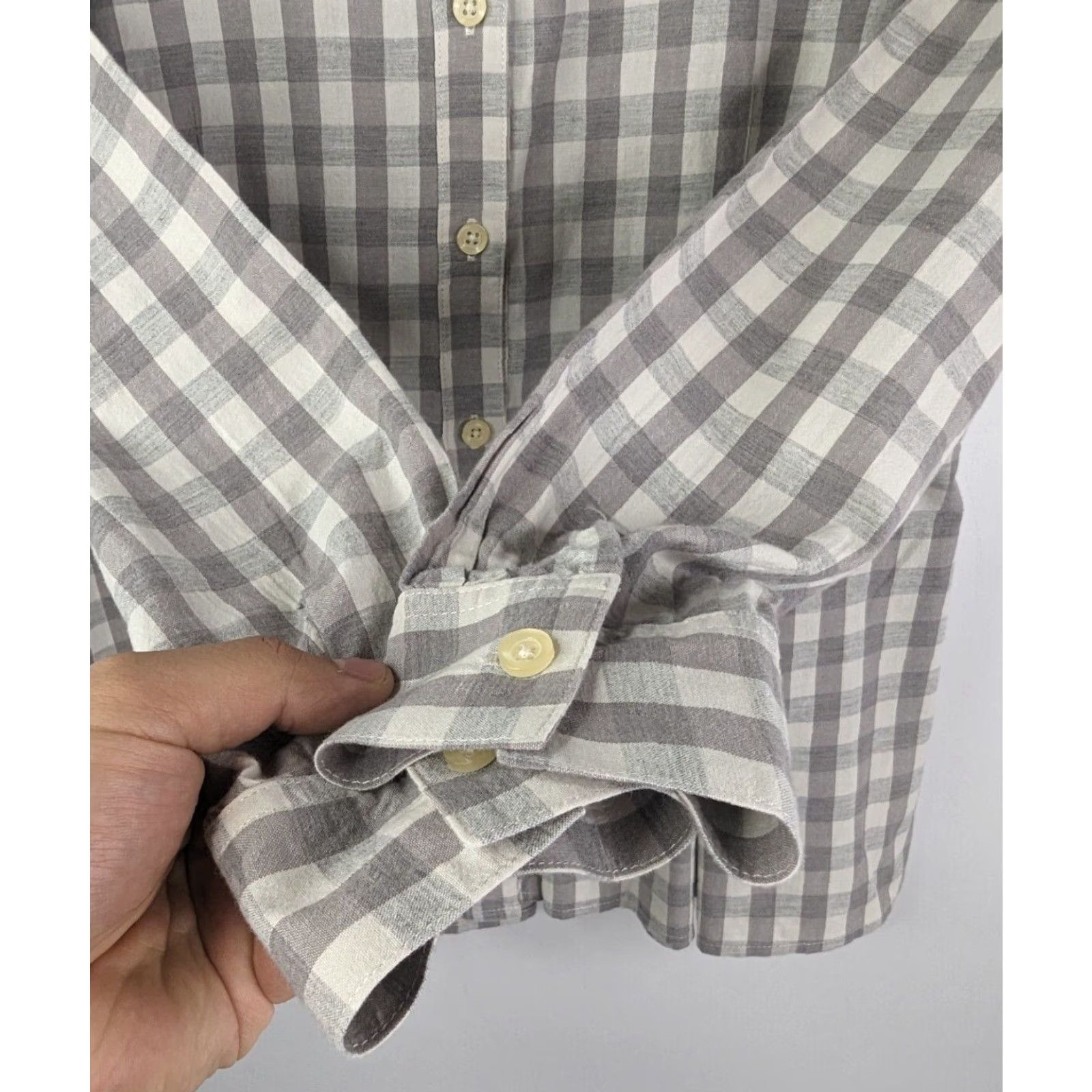 Anthropologie **Anthropologie Buffalo Check Peplum Button Down Top Medium Gray** User: Anthropologie Buffalo Check Peplum Button-Down Top Medium Gray Size M / US 6-8 / IT 42-44 - 3 Thumbnail