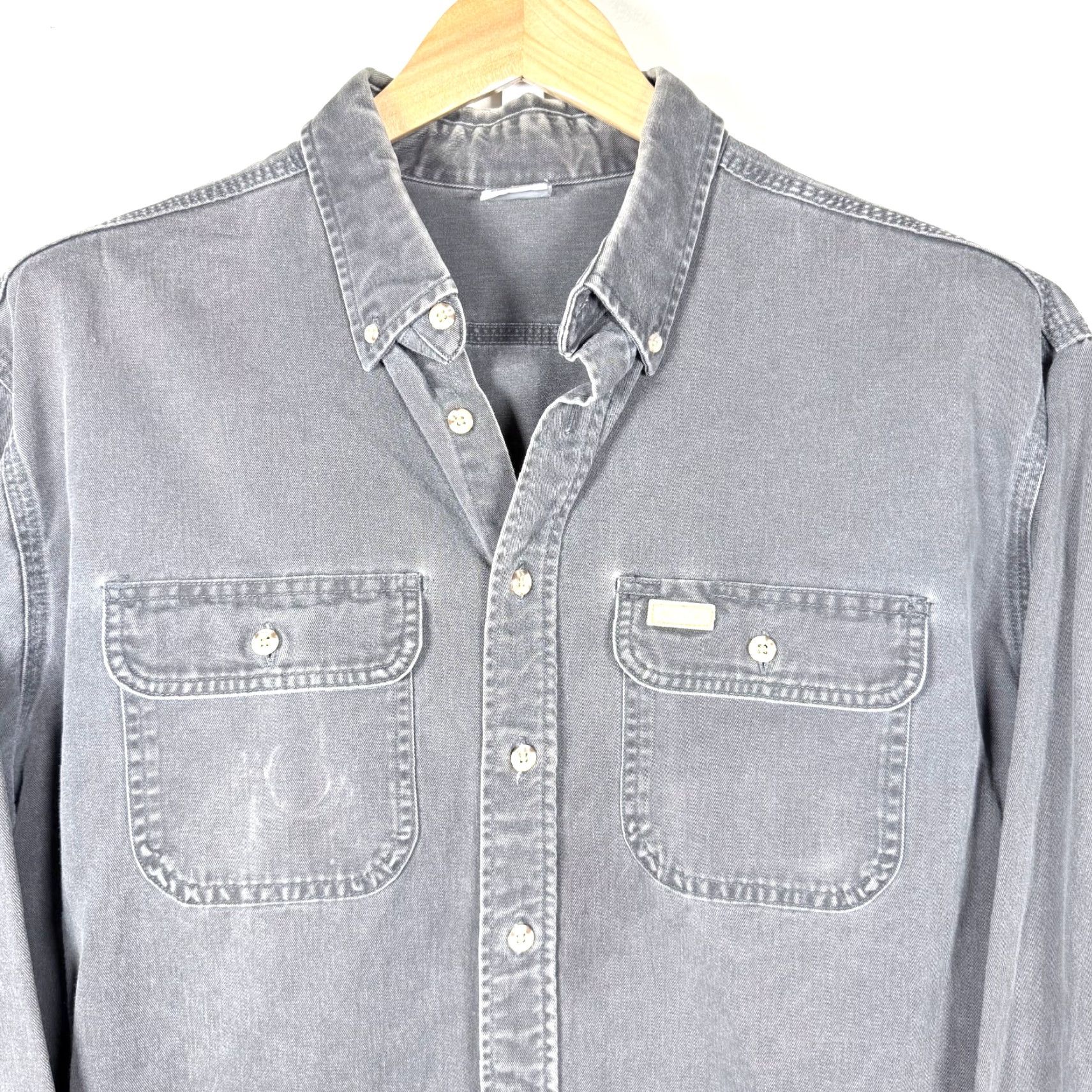 Carhartt Vintage Carhartt Work Shirt Gray Denim Long Sleeve Button-Down Mens 2XL Size US XXL / EU 58 / 5 - 3 Thumbnail