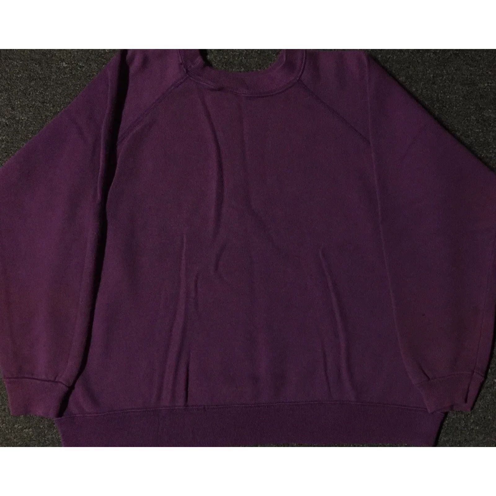 Hanes VINTAGE I Love Paul Hanes Sweatshirt L Purple 80s 90s Boxy Faded Surf Skate Hiking Womens Crew Sweatshirt Size L / US 10 / IT 46 - 6 Thumbnail