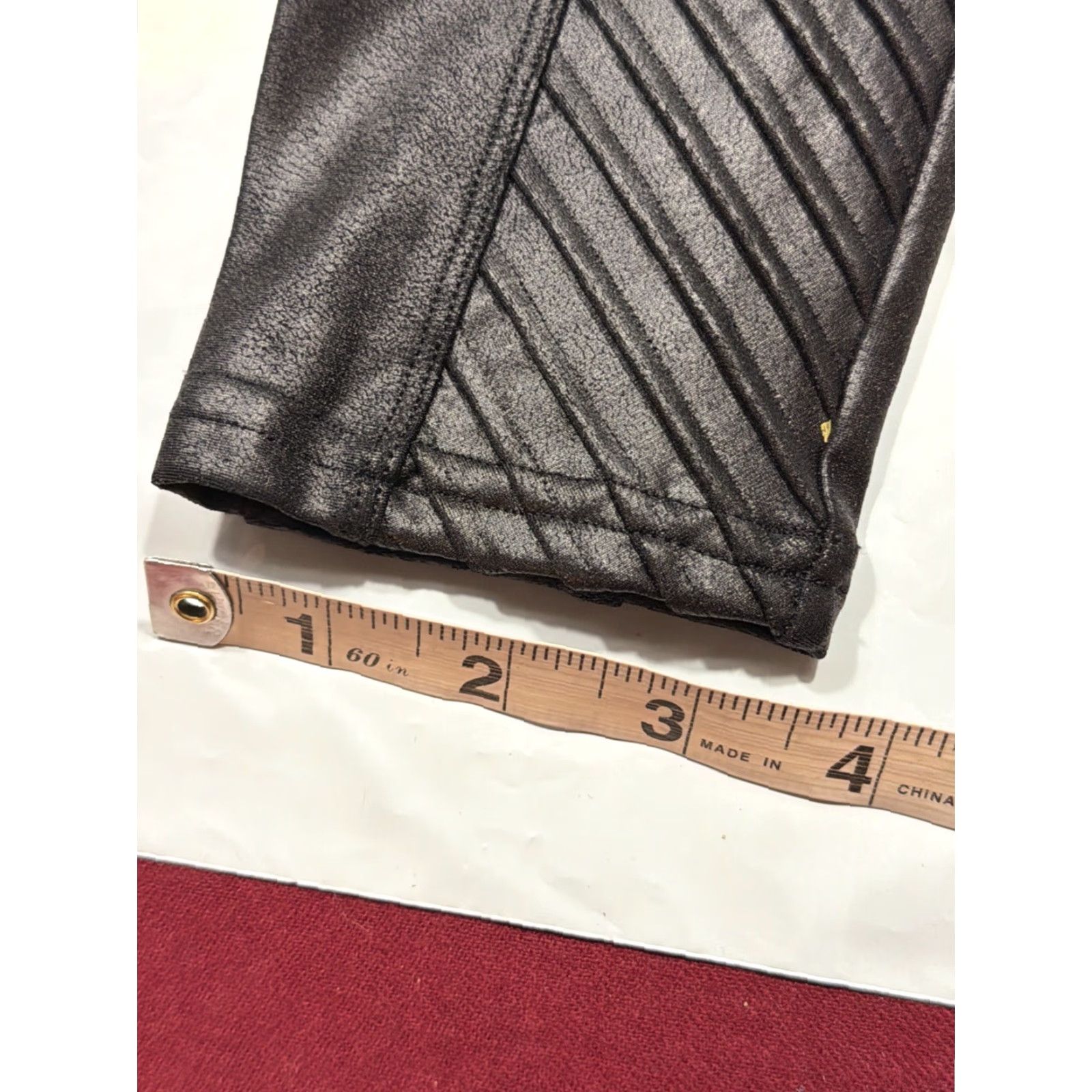 Spanx Spanx Black Faux Leather Moto High Rise Womens Leggings Pants Size Medium Ribbed Accents Size 32" / US 10 / IT 46 - 4 Thumbnail