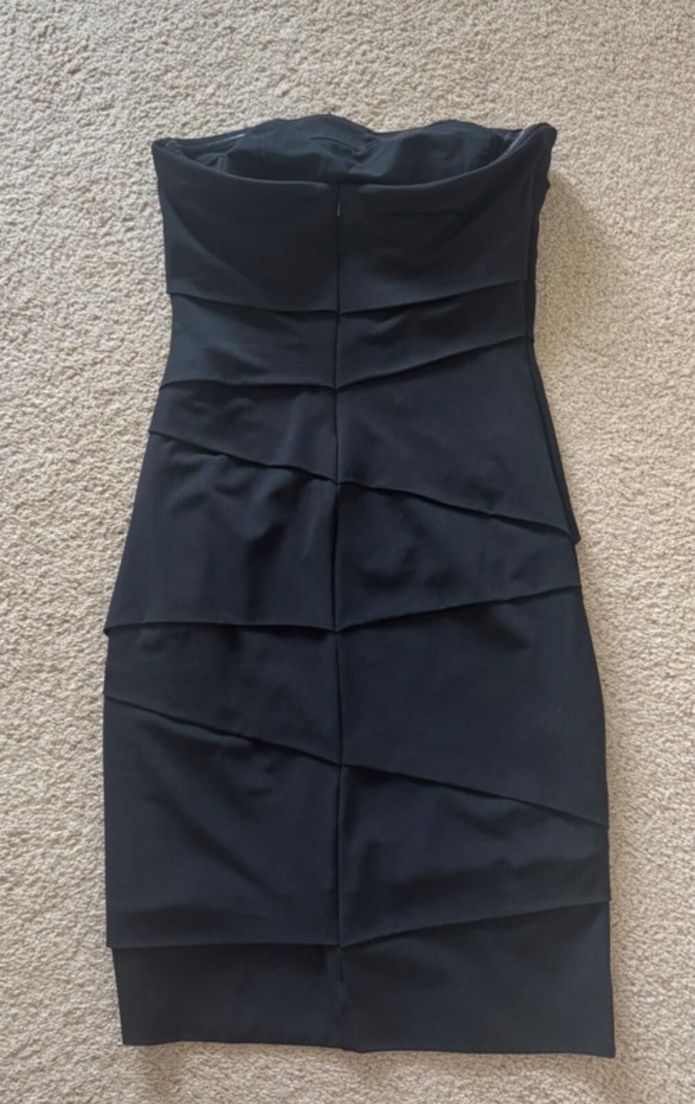 Other White House Black Market Strapless Black Layered Dress Size Size S / US 4 / IT 40 - 2 Thumbnail