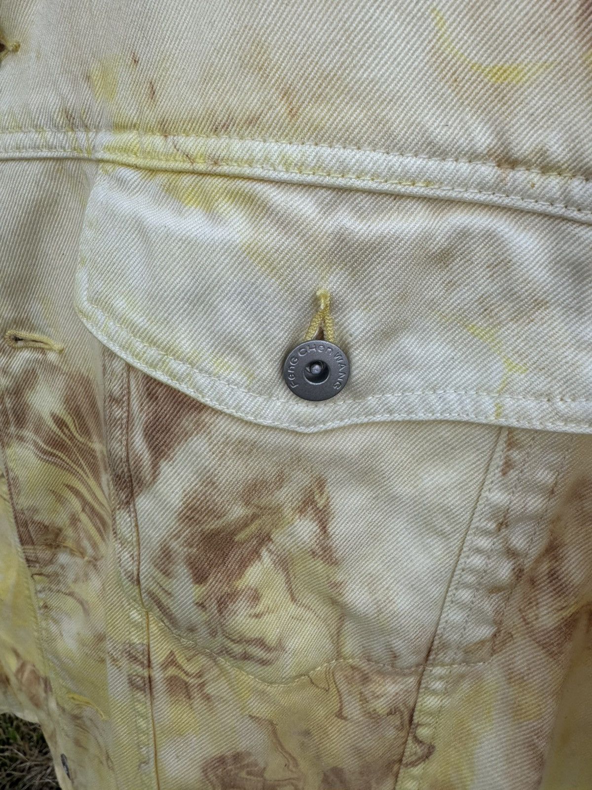 Feng Chen Wang Feng Chen Wang Marbled Denim Shirt Yellow/Brown Oversized Size US L / EU 52-54 / 3 - 3 Thumbnail