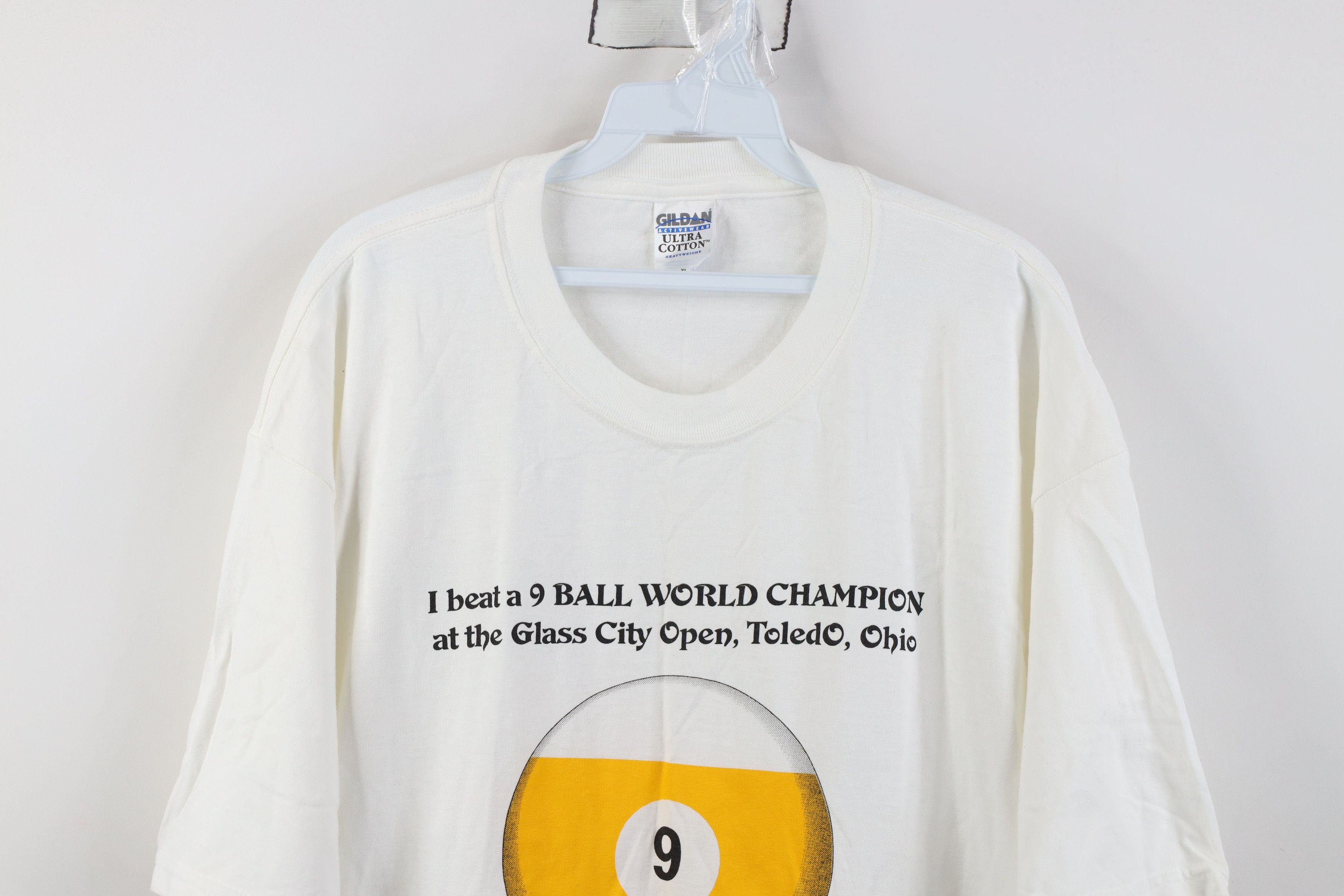 Vintage Vintage 90s 9 Ball World Champion City Open Pool T-Shirt Size US XL / EU 56 / 4 - 2 Thumbnail