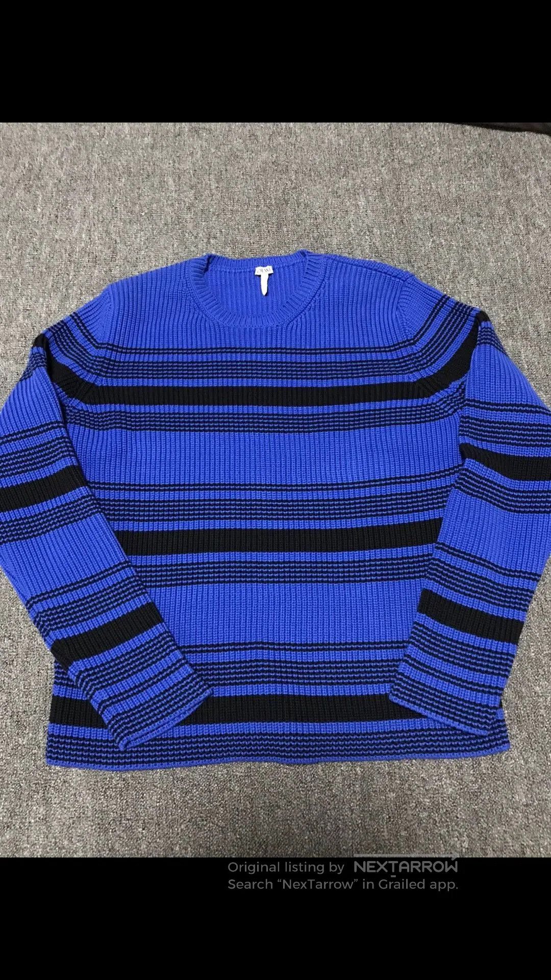 Loewe Loewe Blue Black Striped Sweater XL. Size US XL / EU 56 / 4 - 1 Thumbnail