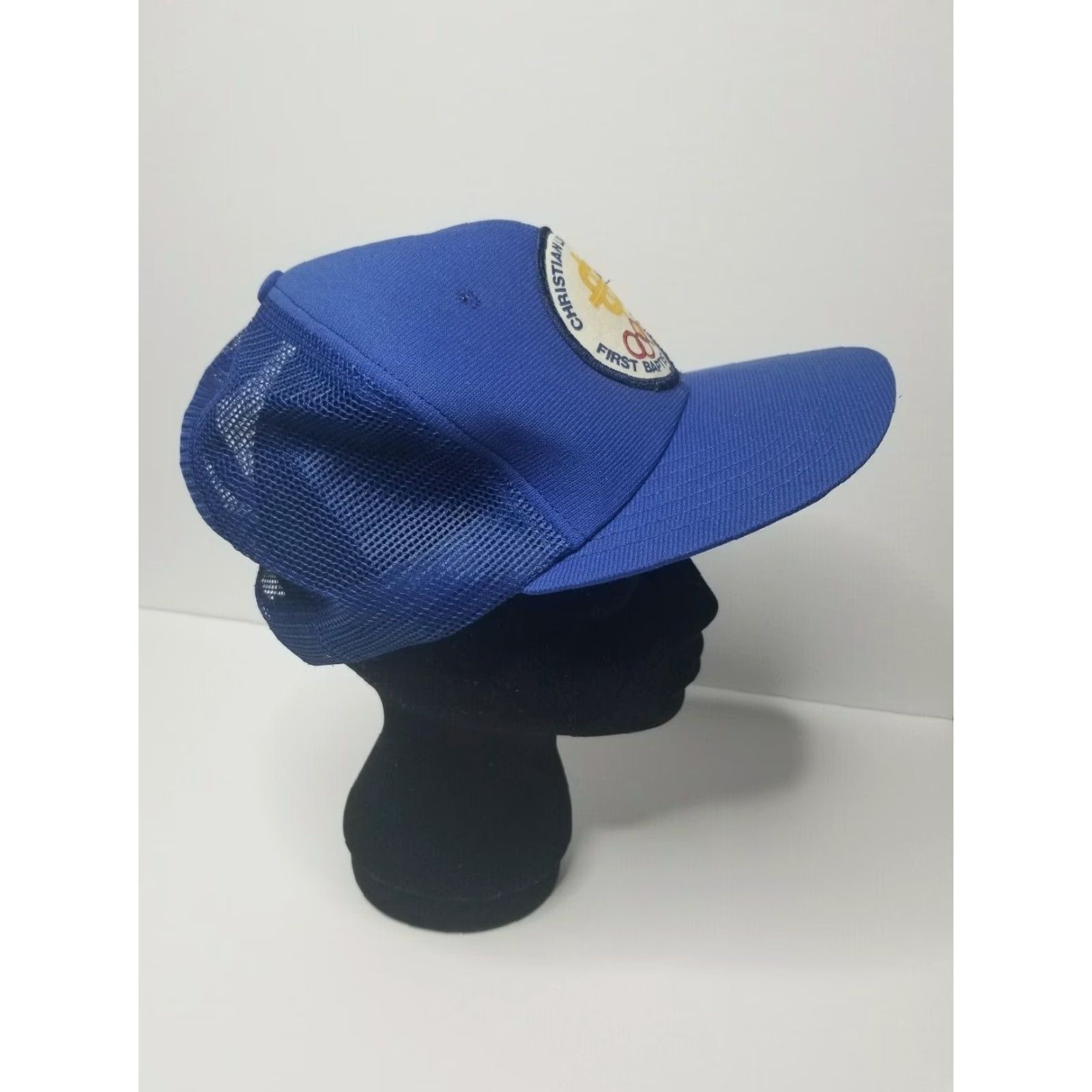 Vintage Vintage DeLong Houston Hat Baseball Trucker Cap Dad Hat Snapback Blue 90s Mens Adjustable Size ONE SIZE - 3 Thumbnail