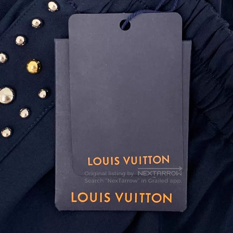 Louis Vuitton Louis Vuitton 23 Dark Blue Rivet Design Mulberry Silk Casu Size US 34 / EU 50 - 9 Thumbnail