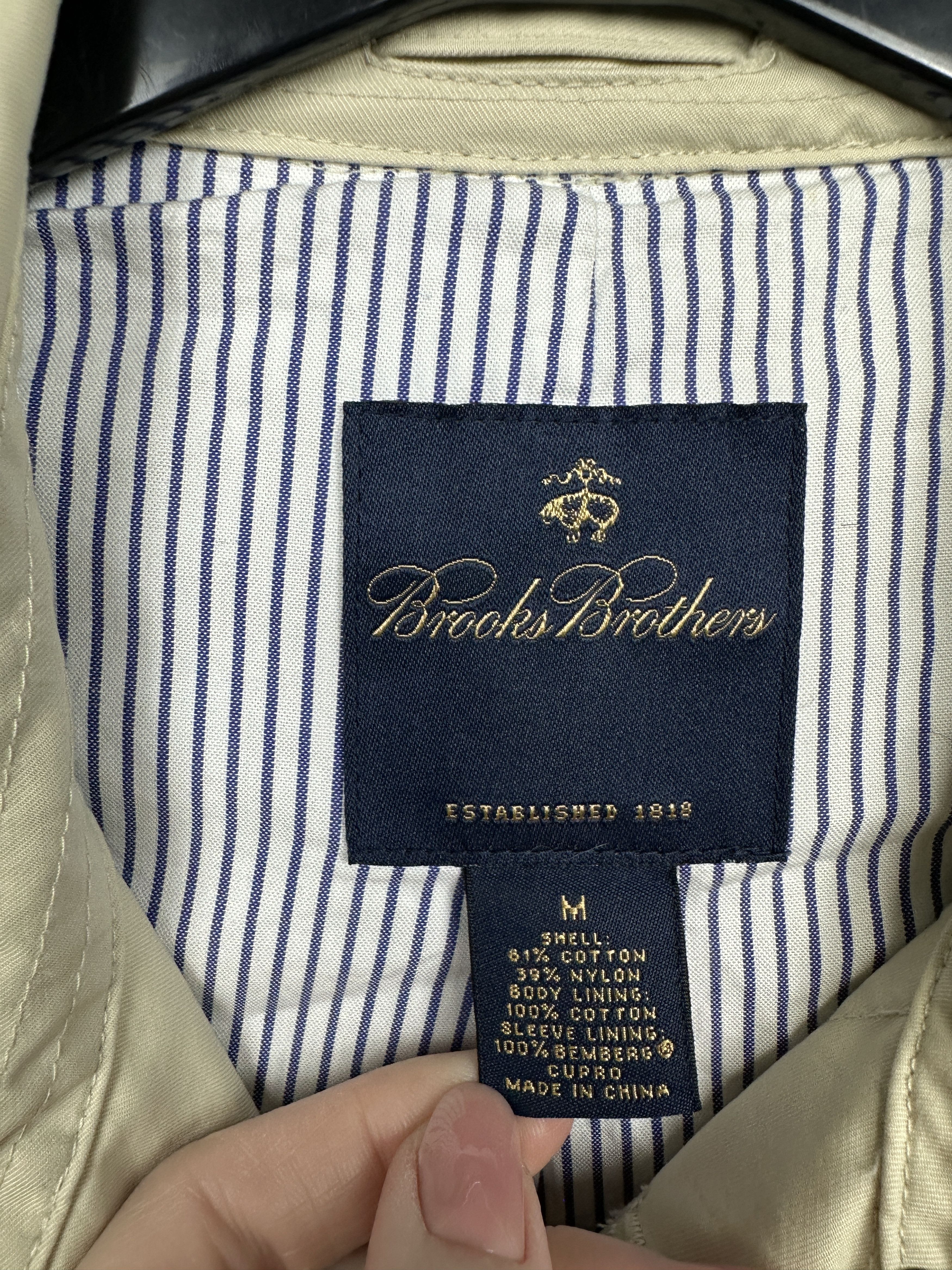 Brooks Brothers Brooks Brothers Mens Nylon-Cotton Trench Coat Jacket Size US M / EU 48-50 / 2 - 3 Thumbnail