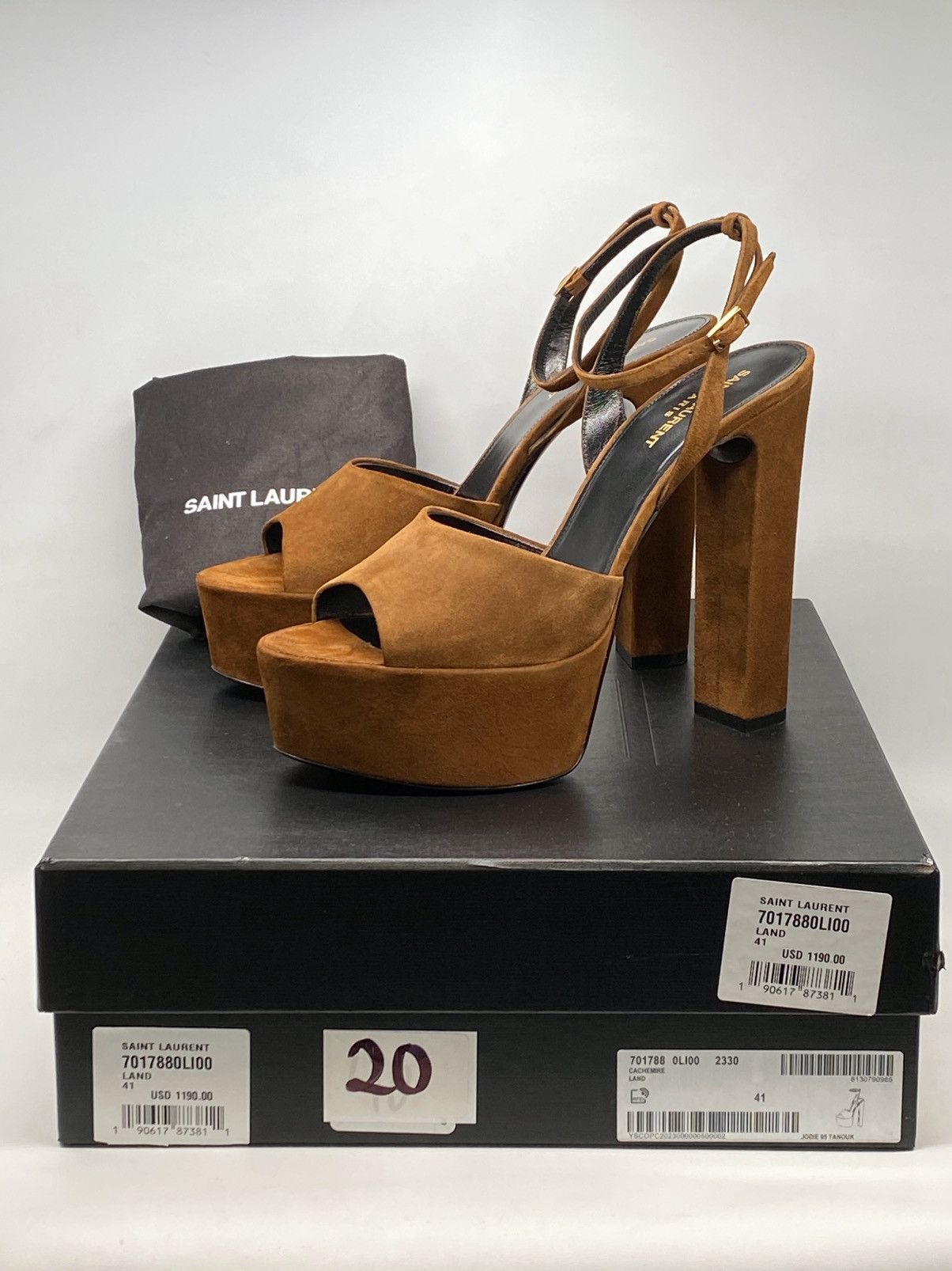 Yves Saint Laurent Saint Laurent Jodie Platform Sandals in Suede size 41 Size US 11 / IT 41 - 12 Thumbnail