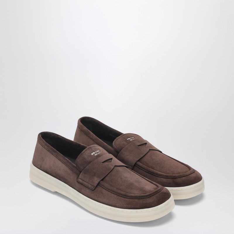 Prada Brown Suede Loafers