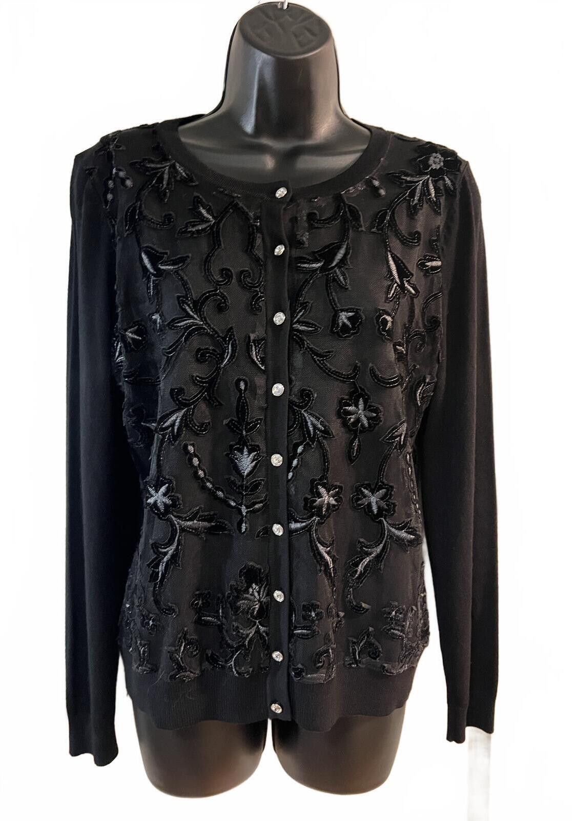 Charter Club Charter Club Petite Party Cardigan NWT - Velvet Detail - P/M Size M / US 6-8 / IT 42-44 - 5 Thumbnail