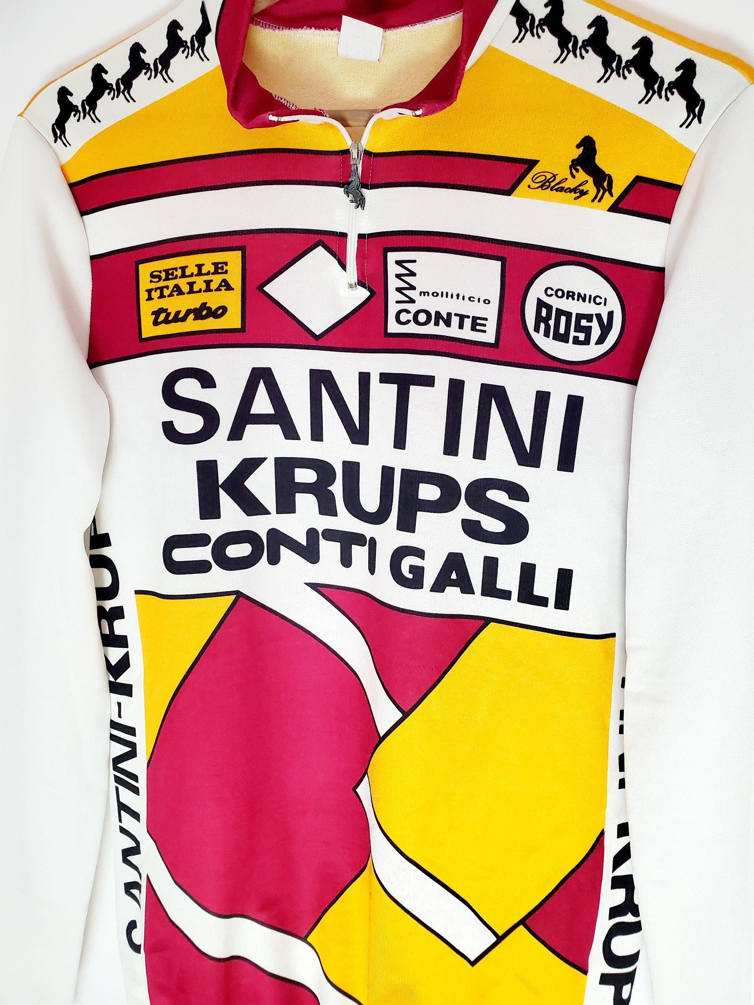 Vintage Vintage 90s Blacky Cycling Jersey Crups Conti Galli size M Size US M / EU 48-50 / 2 - 2 Thumbnail