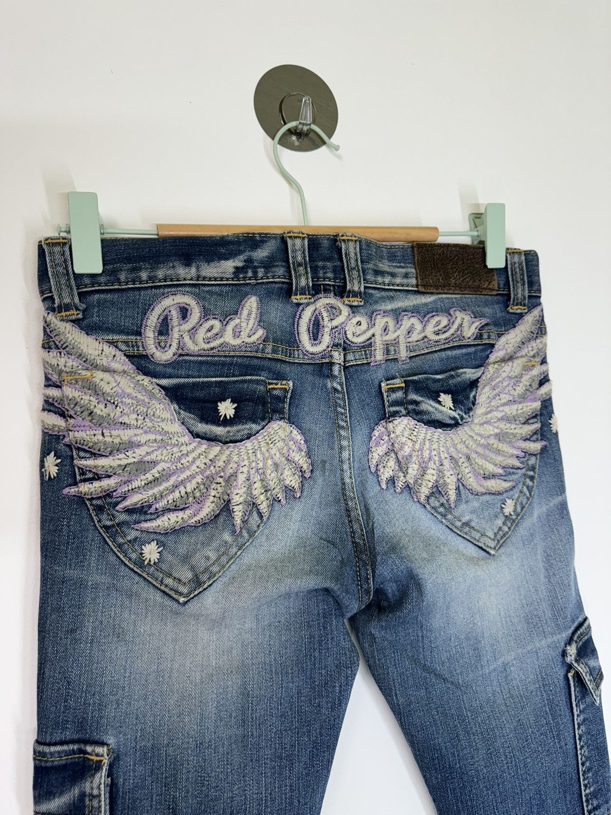 If Six Was Nine Acid Wash RedPepper Skinny Multi Pocket Jeans Low Rise Size US 28 / EU 44 - 14 Thumbnail