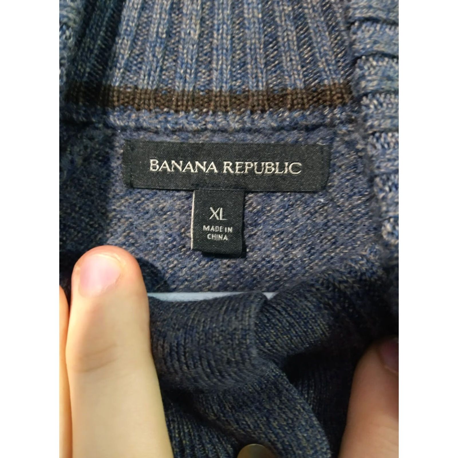 Banana Republic Banana Republic Sweater Men XL Gray Heavyweight Extra Fine Merino Wool Blend Henley Mock Neck Casual Size US XL / EU 56 / 4 - 5 Thumbnail