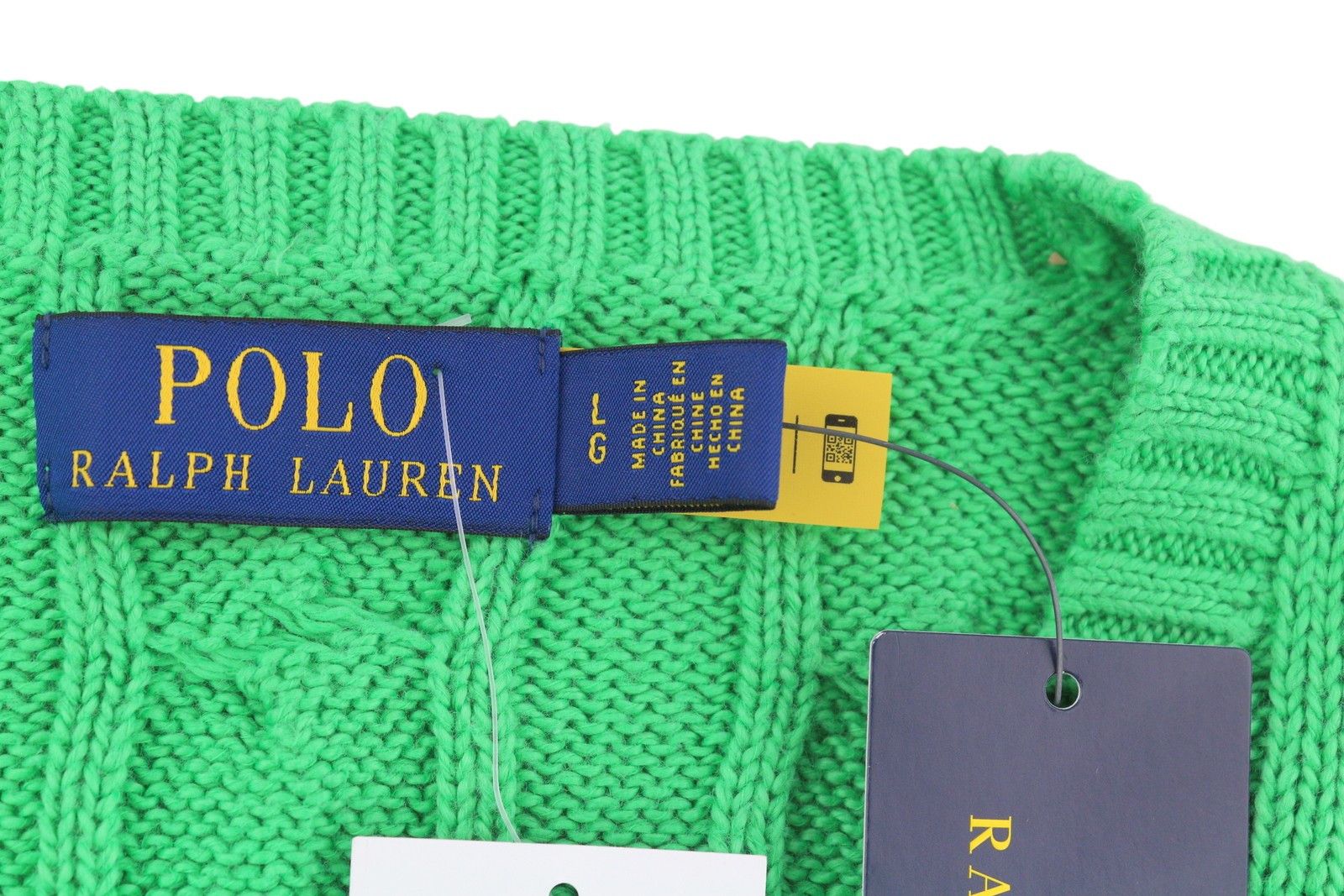 Polo Ralph Lauren L Green Pullover Cable Knit Round Neck Jumper 84630 Size US L / EU 52-54 / 3 - 10 Thumbnail