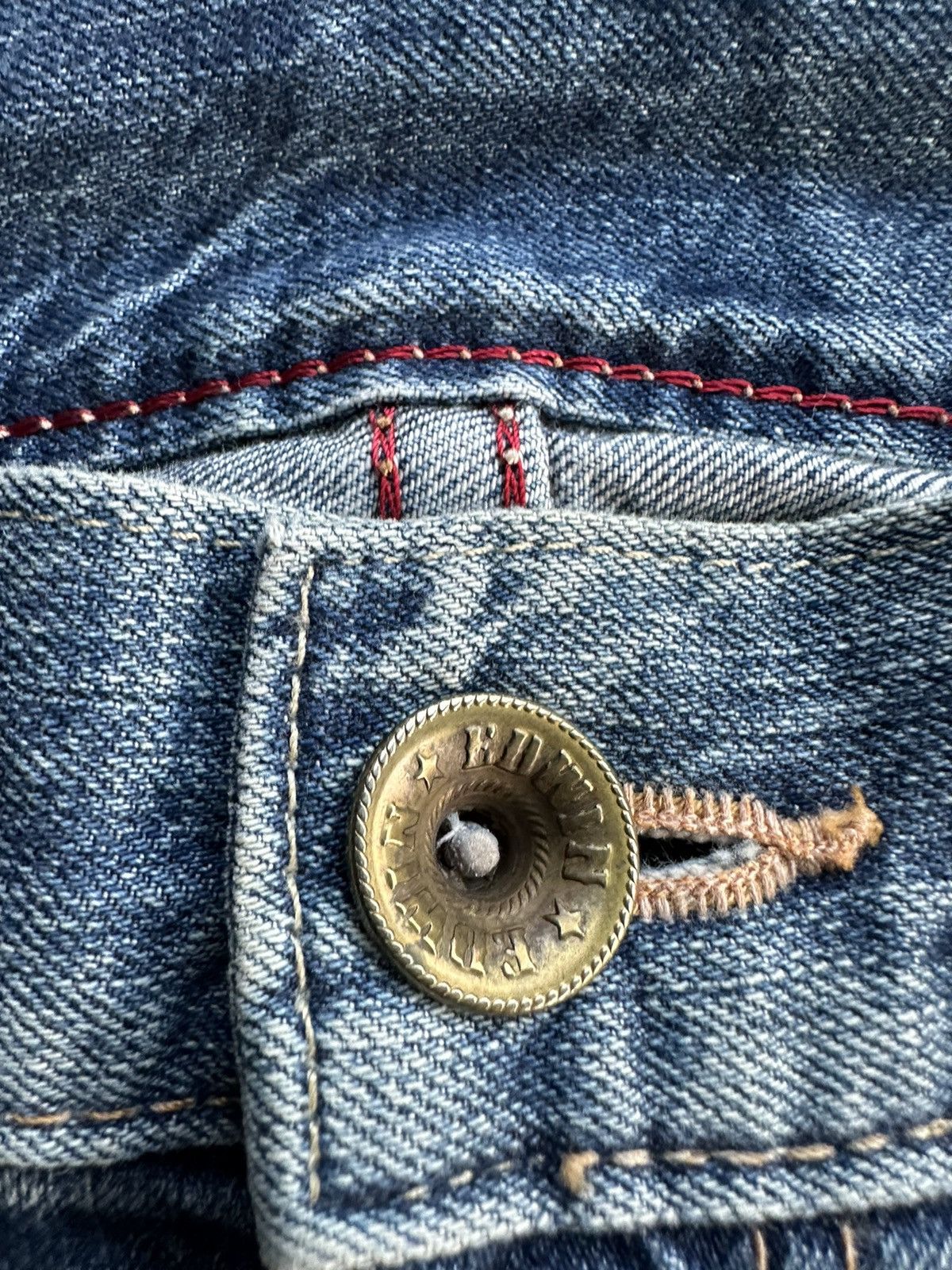 Edwin Vintage Edwin Bulls Head XV Distressed Faded Denim D495 Size US 34 / EU 50 - 11 Thumbnail