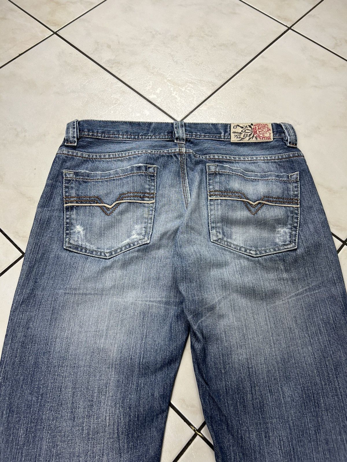Diesel Vintage 90s Diesel y2k distressed jeans thrashed pants denim Size US 29 - 10 Thumbnail