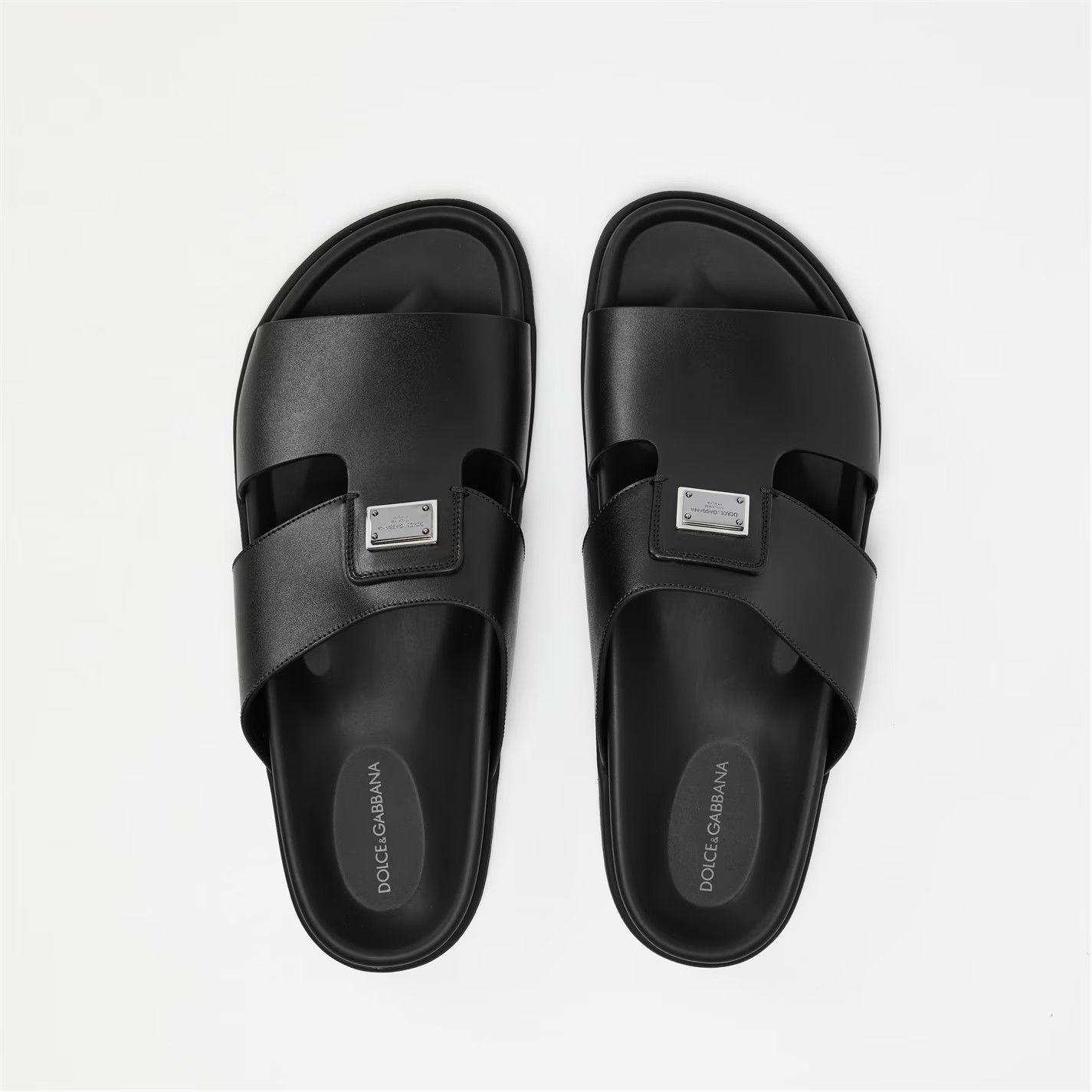Dolce & Gabbana o1g2r1mq0426 Plaque Flat Sandals in Black Size US 9 / EU 42 - 5 Thumbnail