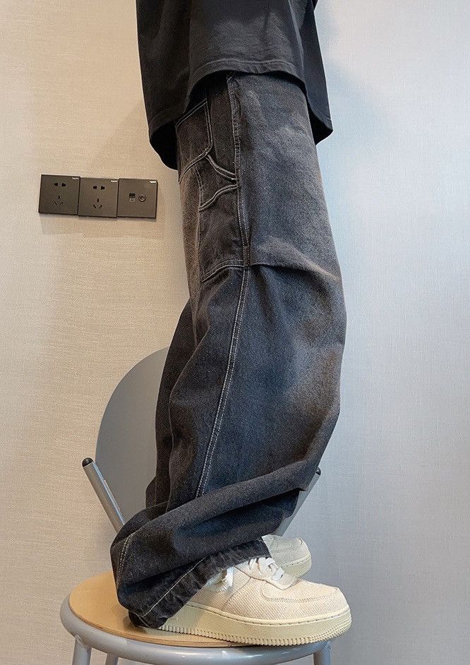 Japanese Brand × Vintage Outdoor retro washed pleated baggy carpenter jeans pants Size US 30 / EU 46 - 5 Thumbnail