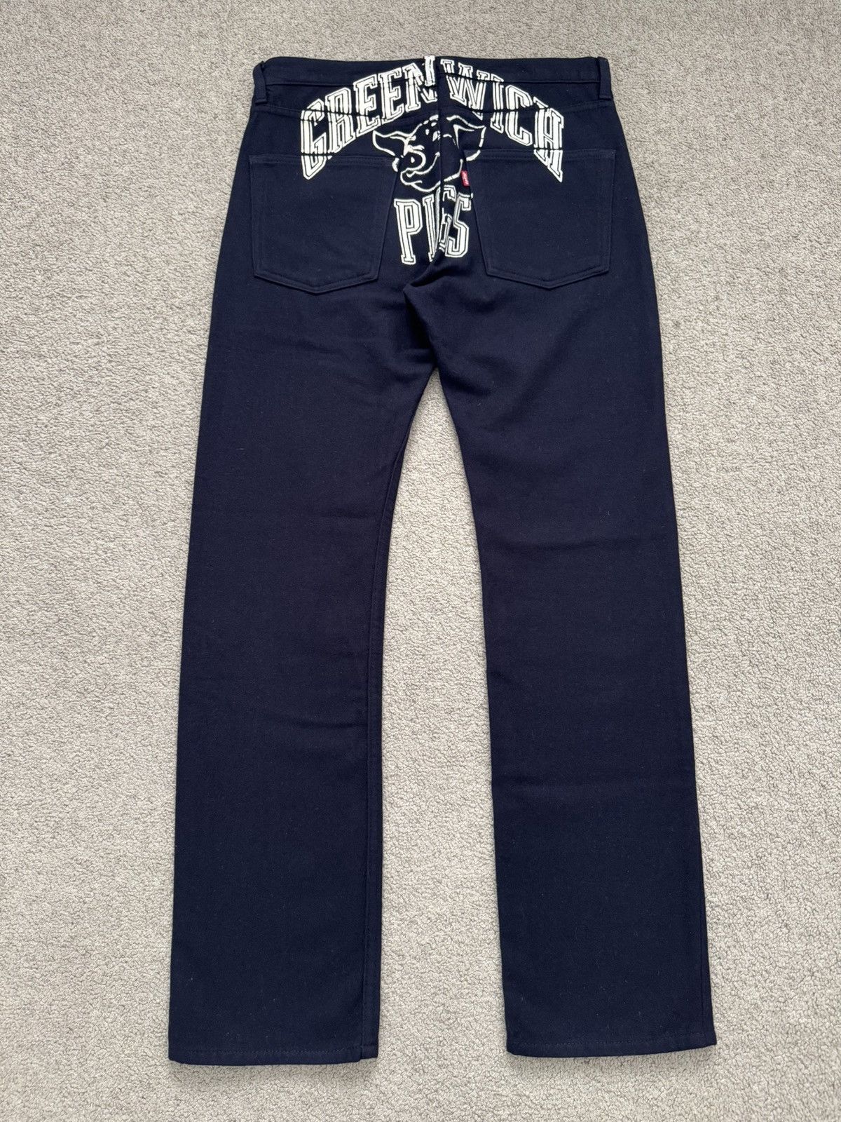 Junya Watanabe × Levi's AW02 Junya Watanabe x Levis Greenwich Pigs Printed Wool Pant Size US 33 - 1 Thumbnail