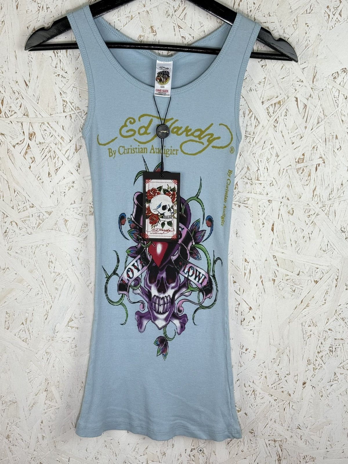 Christian Audigier BNWT Ed Hardy Audigier Love Kills Slowly Tank Top Blue Size M / US 6-8 / IT 42-44 - 1 Thumbnail