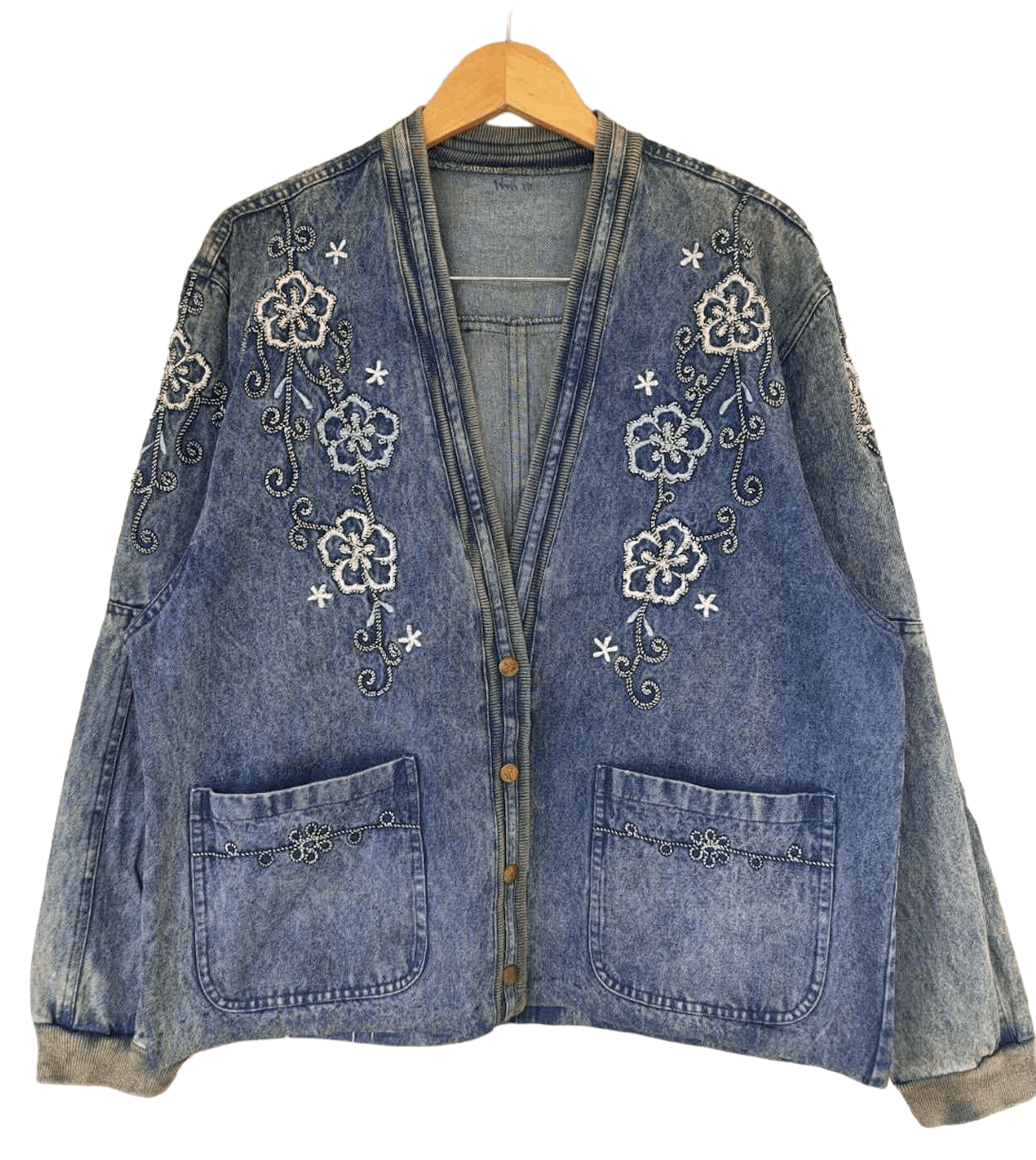 Japanese Brand Denim Cardigan Size US L / EU 52-54 / 3 - 1 Thumbnail