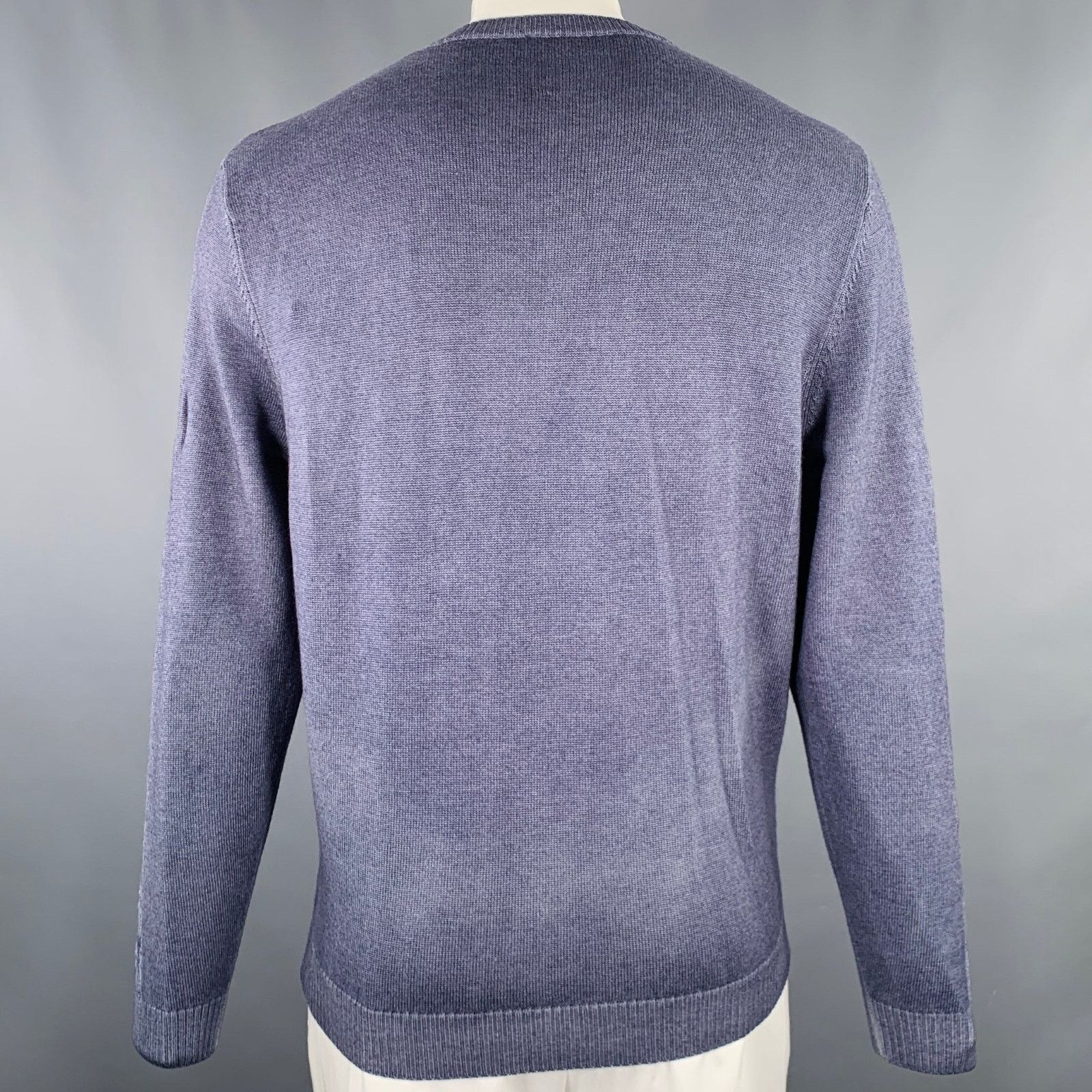 Other L Blue Grey Cable Knit Merino Wool V-Neck Pullover Size US L / EU 52-54 / 3 - 3 Thumbnail