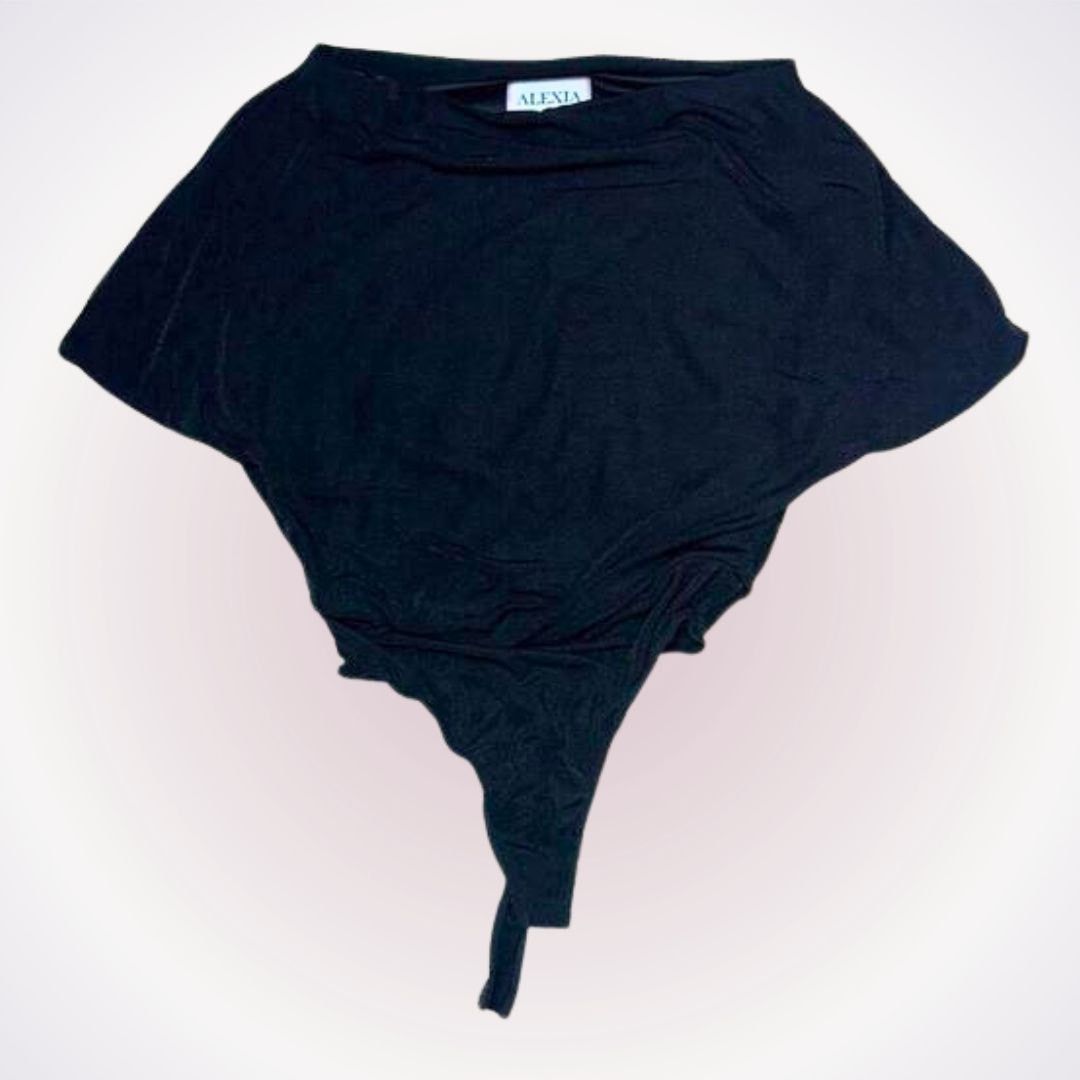 Other Alexia Admor Black Drape Sleeve Bodysuit | Sz M Size M / US 6-8 / IT 42-44 - 1 Thumbnail