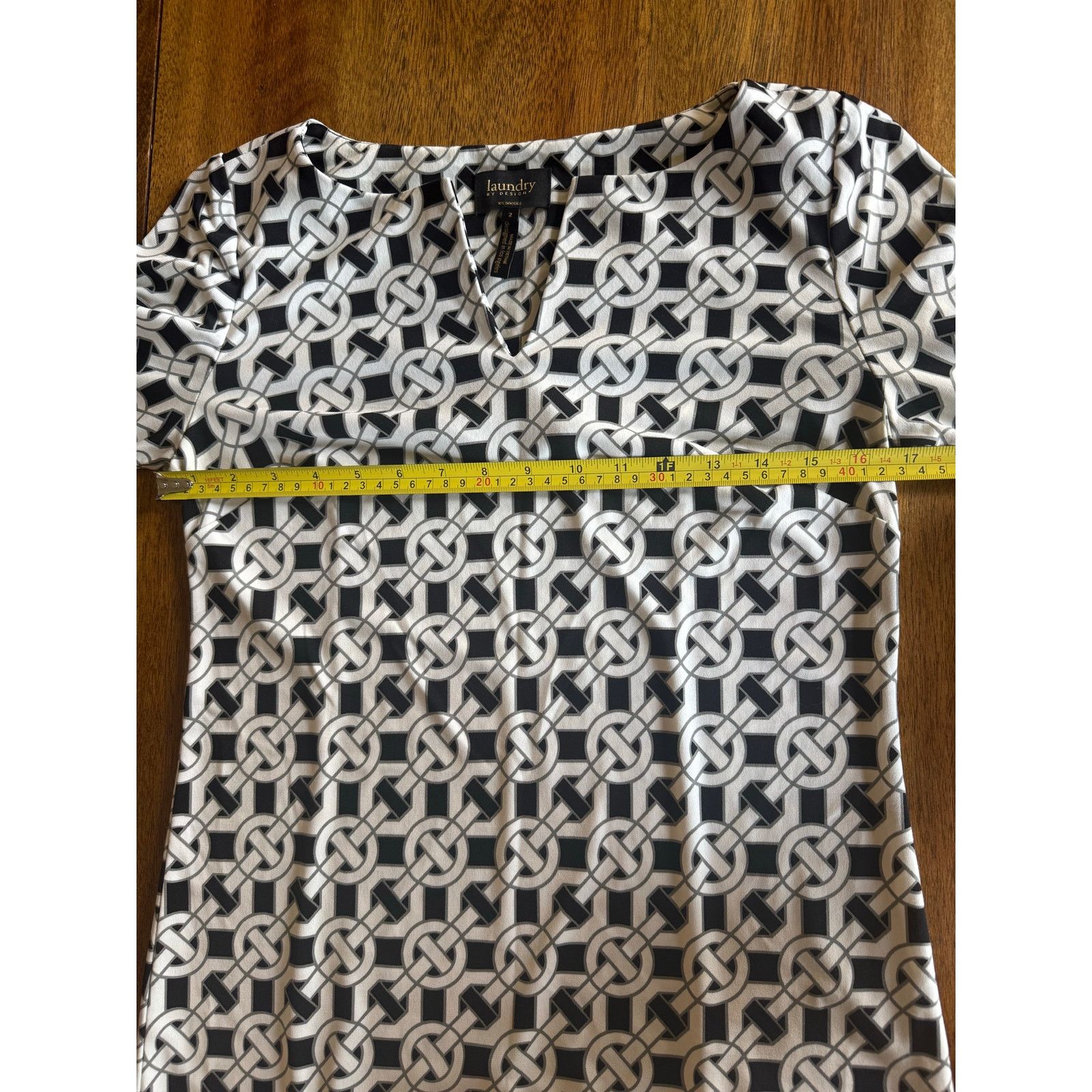 Other Laundry by Design Black White Chain Print Shift Dress Size 2 Size XS / US 0-2 / IT 36-38 - 5 Thumbnail