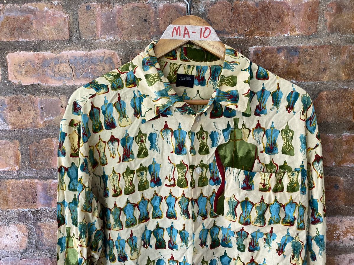 Jean Paul Gaultier 1990s JPG iconic Body print 100% Rayon Size US L / EU 52-54 / 3 - 3 Thumbnail