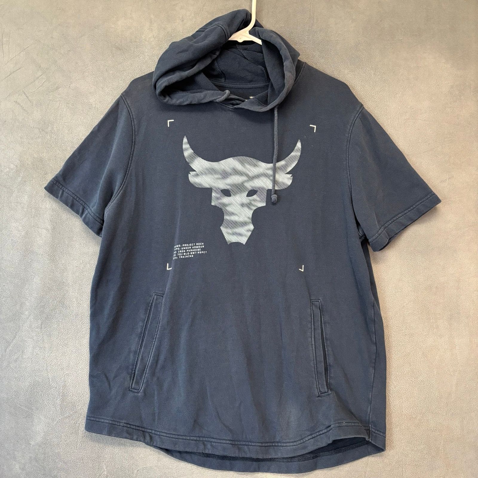Under Armour Under Armour Project Rock Short Sleeve Hood Sweatshirt Navy Size US L / EU 52-54 / 3 - 1 Thumbnail