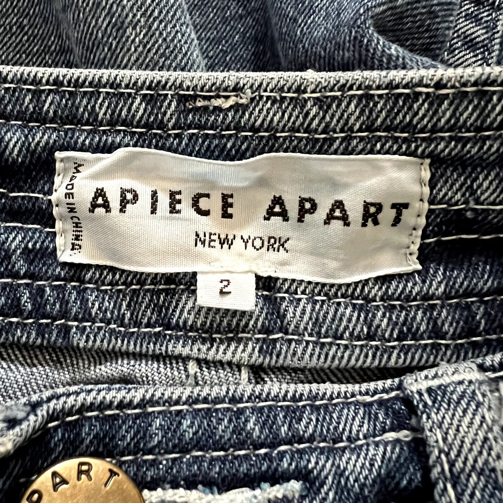 Apiece Apart Apiece Apart Merida Wide Leg Cropped Jeans Blue Denim Size 26" / US 2 / IT 38 - 8 Thumbnail