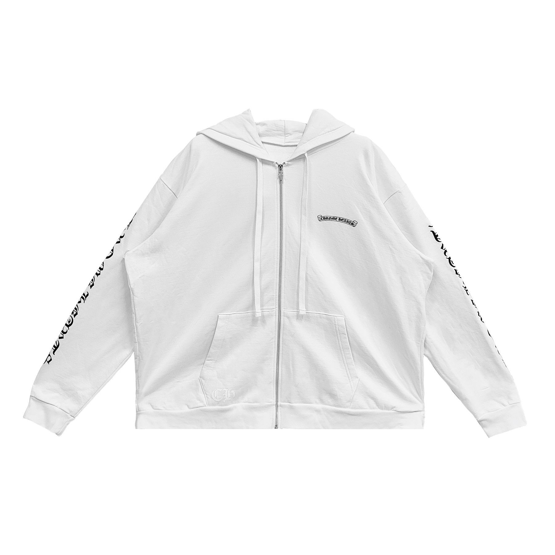 Chrome Hearts Chrome Hearts White Scroll Zip Up Hoodie Size US XXL / EU 58 / 5 - 1 Thumbnail