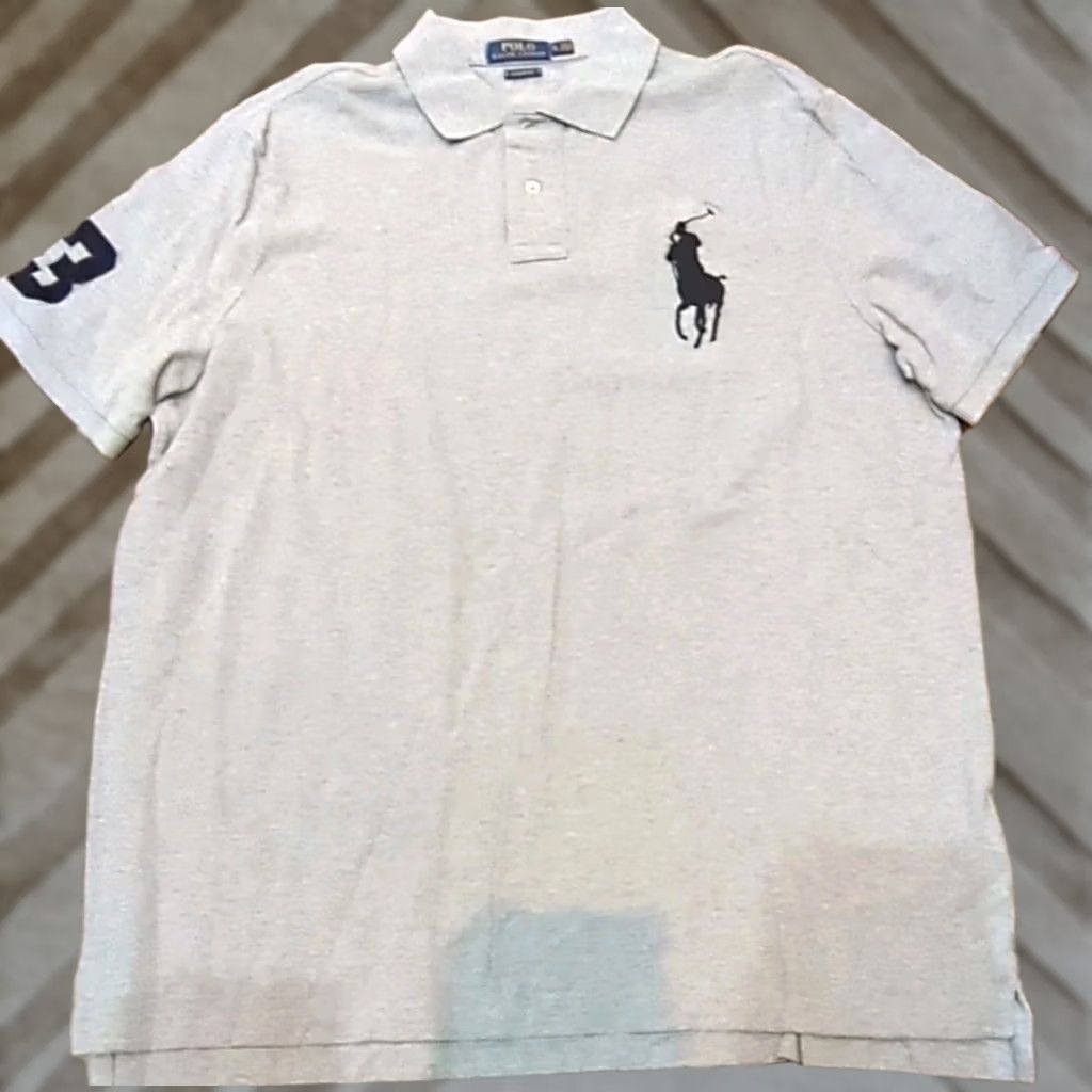Ralph Lauren VINTAGE Ralph Lauren POLO SHIRTS Gray XL Mens Classic Fit Size XL Polo Shirt Large Pony 48 Size US XL / EU 56 / 4 - 1 Thumbnail