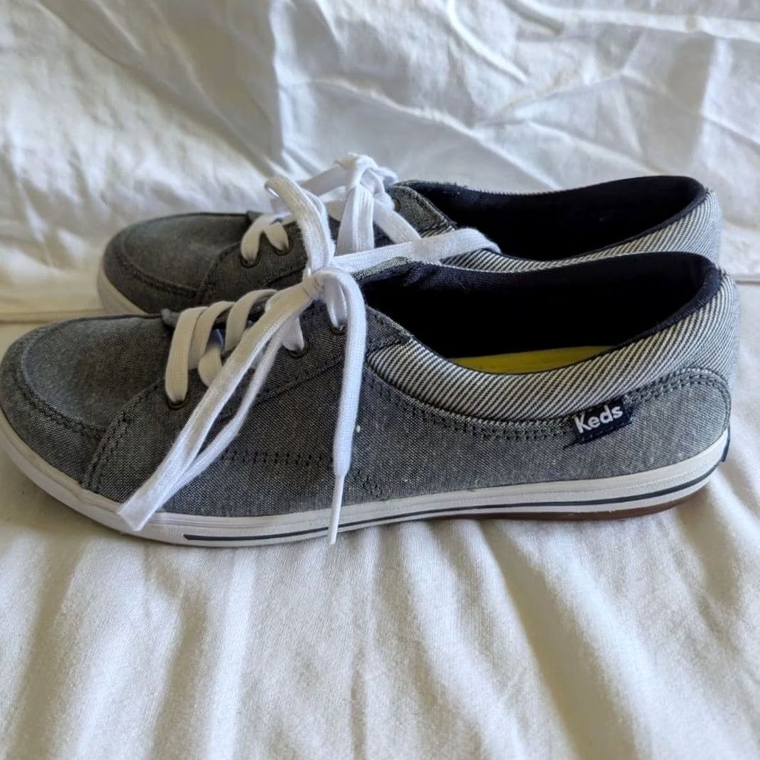Keds Keds Ortholite Grey Chambray Low Top Lace Up Sneakers Womens Sz 6.5 Minimalist Size S / US 4 / IT 40 - 5 Thumbnail