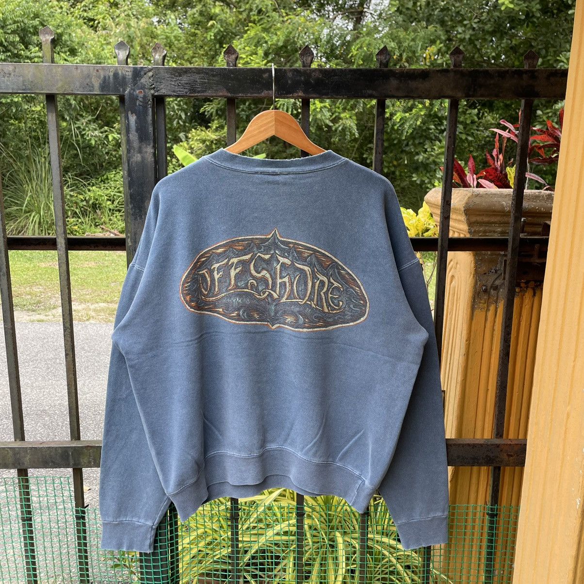 Vintage 🔥Vintage 90s Off Shore Big Logo Surf Distress Sweatshirts Size US L / EU 52-54 / 3 - 1 Thumbnail