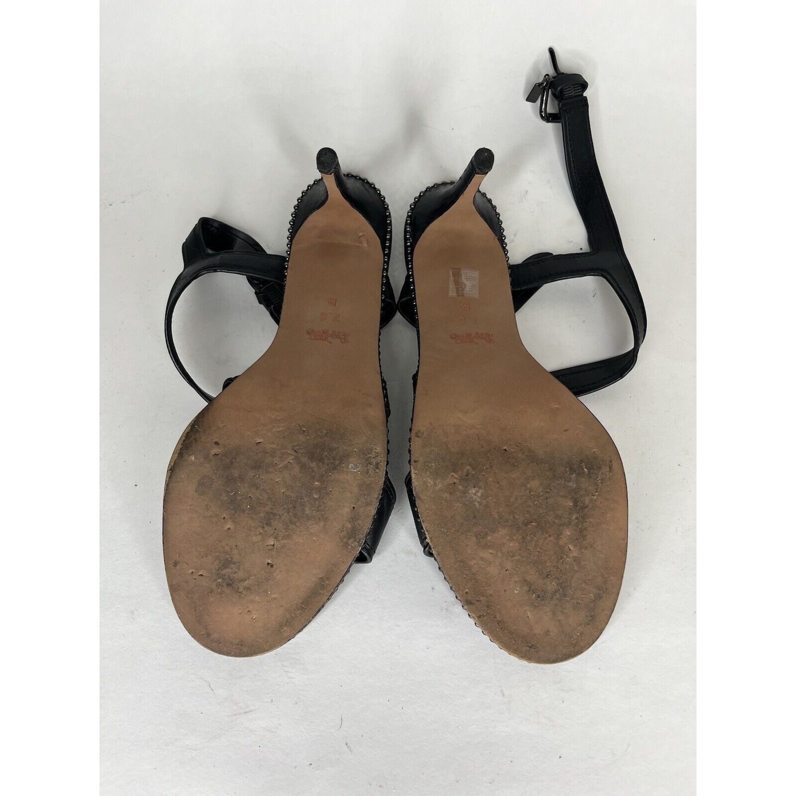 Coach Coach Black Leather Open Toe Ankle Strap Heel Sandals Women Size US 7.5 / IT 37.5 - 8 Thumbnail