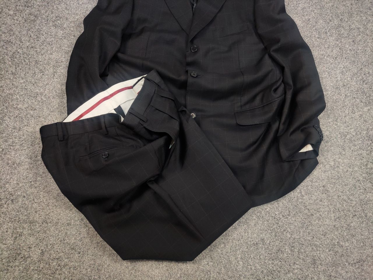 Canali Canali Classic Design Pure Wool Dark plaid super 120's Suit Size 52R - 4 Thumbnail
