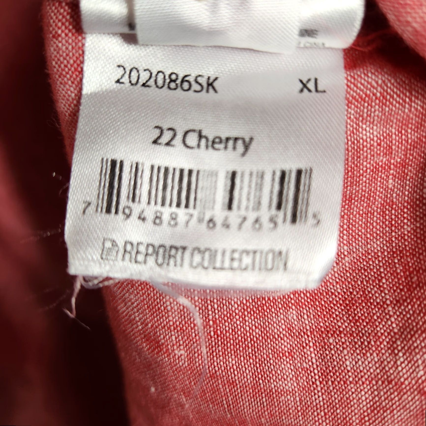 Vintage Report Collection Linen Cherry Red Long Sleeve Buttonfront Shirt XL Mens | Button-Up | Solid | Breathable | Beach Resort Theme | Regular Fit Size US XL / EU 56 / 4 - 6 Thumbnail