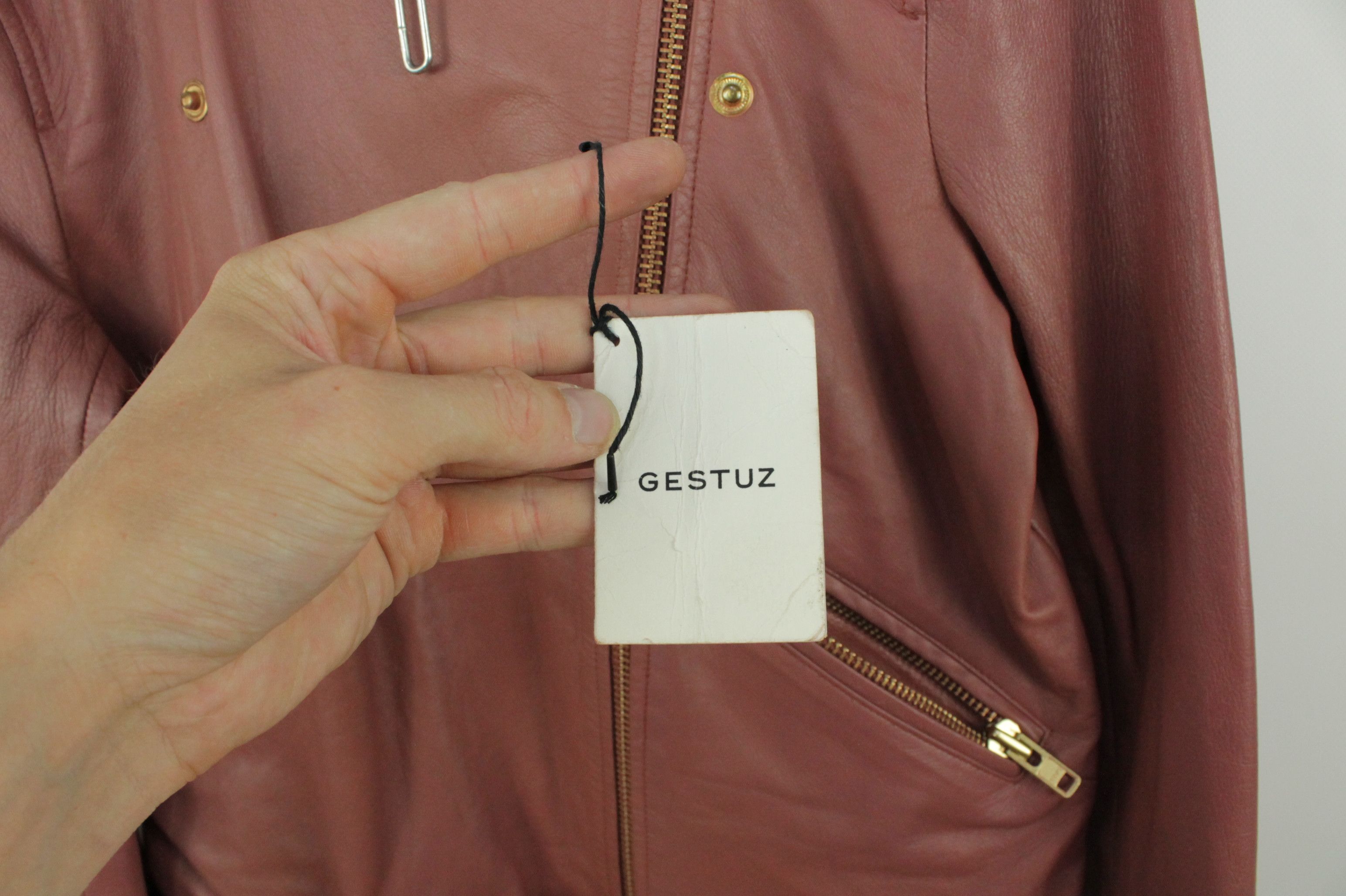 Gestuz Gestuz Edelly Colar Leather Biker Women's Belted Jacket Size L / US 10 / IT 46 - 6 Thumbnail