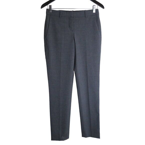 Theory Theory Testra 2B Virgin Wool Grey Pleated Slim Pants Size 00 Size 24" / US 00 / IT 34 - 1 Thumbnail