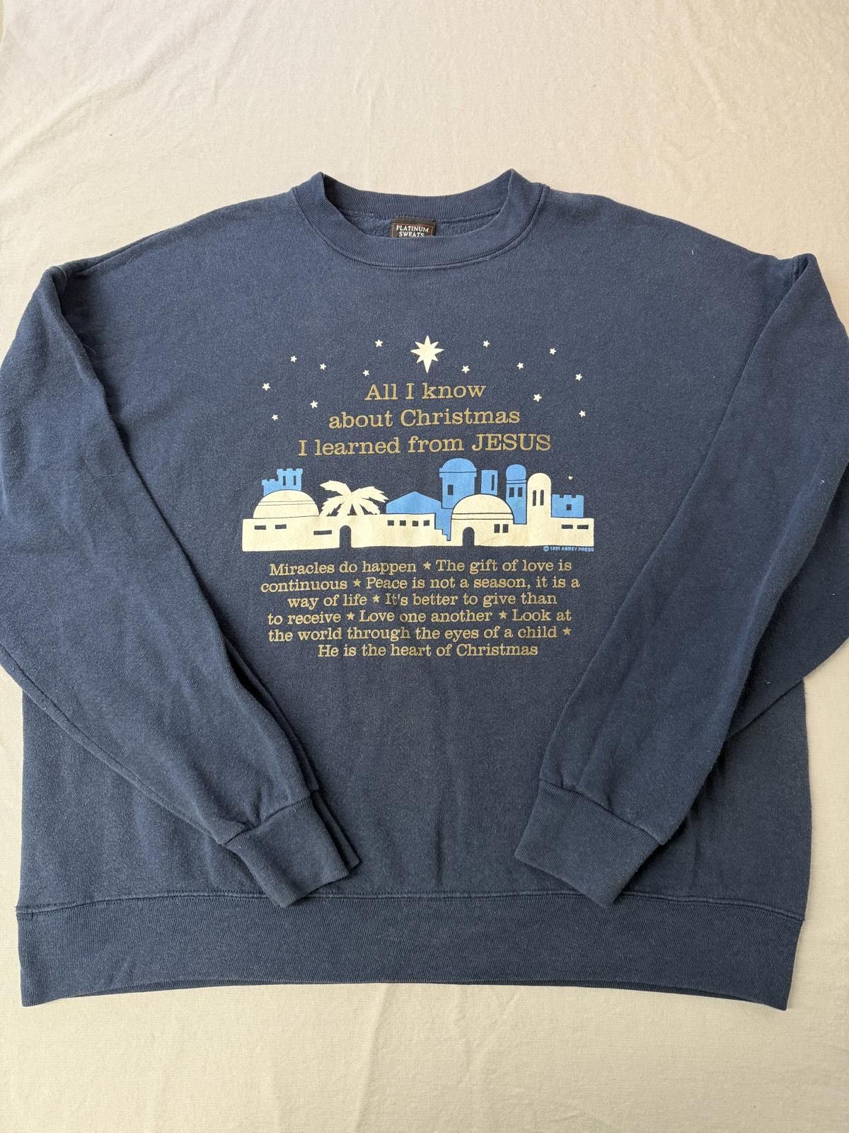 Designer VTG All I know about Christmas I Learned From Jesus 2XL Size US XXL / EU 58 / 5 - 1 Thumbnail