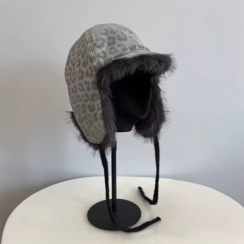 Other Leopard Streetwear Faux Fur Trapper Warm Winter Hat Size ONE SIZE - 4 Thumbnail