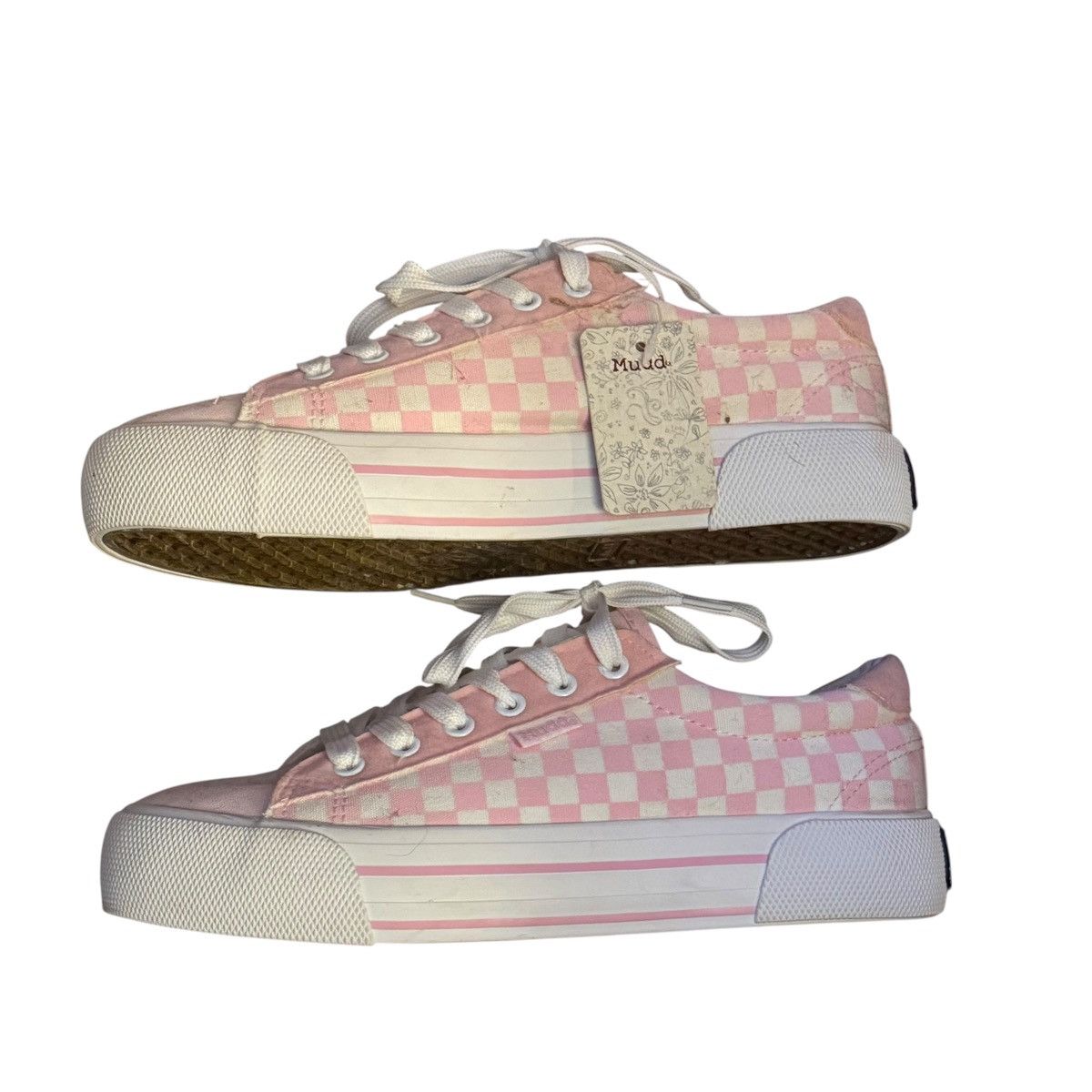Other Mudd Poppy pink and white checkered canvas sneakers Size US 9 / IT 39 - 2 Thumbnail