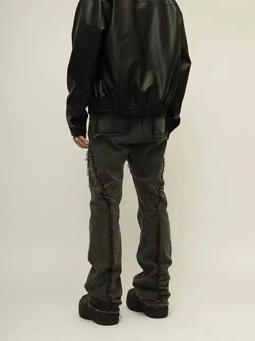 VIBE Retro distressed patchwork raw edge bootcut jeans Size US 32 / EU 48 - 2 Thumbnail