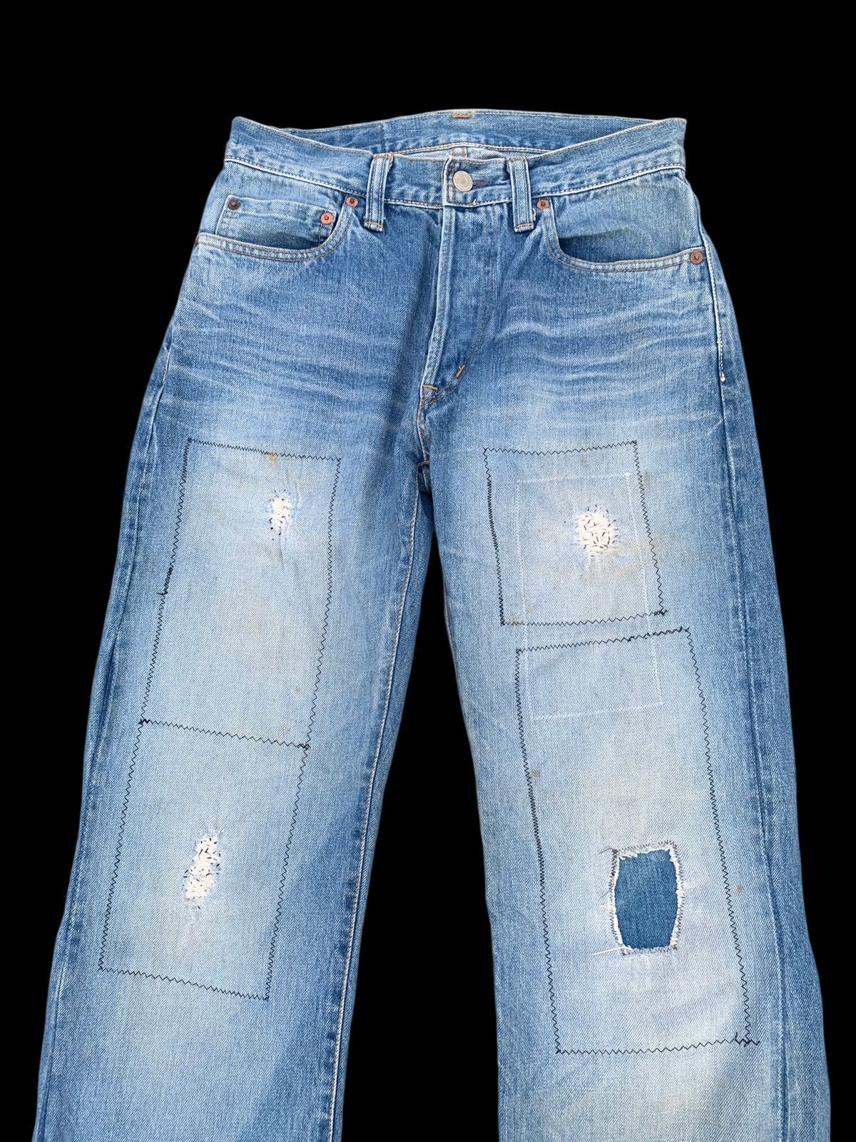 Kapital VINTAGE BLUE BLUE JAPAN INDIGO SELVEDGE DISTRESSED DENIM Size US 28 / EU 44 - 6 Thumbnail