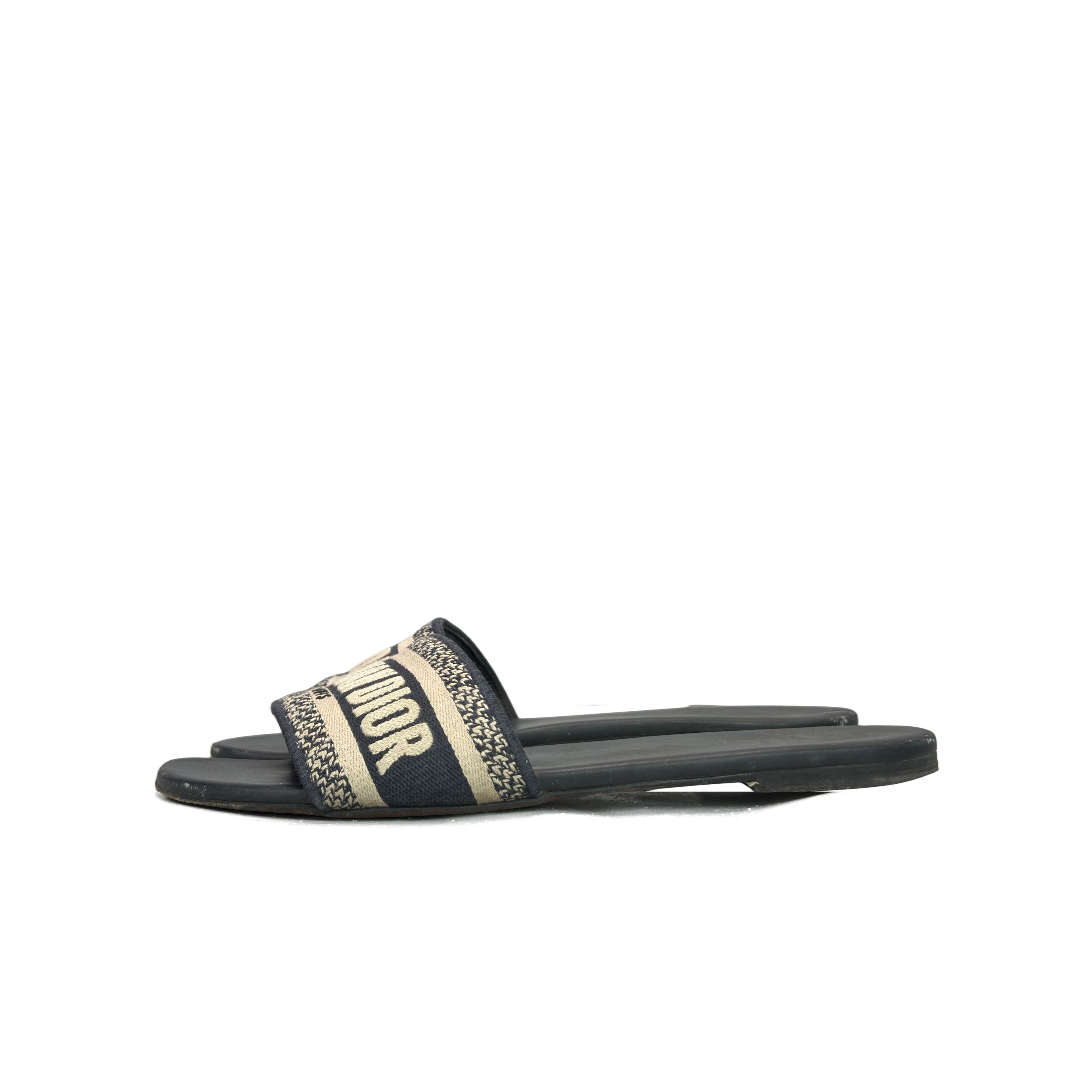 Dior Dior Dway Embroidered Slides Size 40 Size US 10 / IT 40 - 1 Thumbnail
